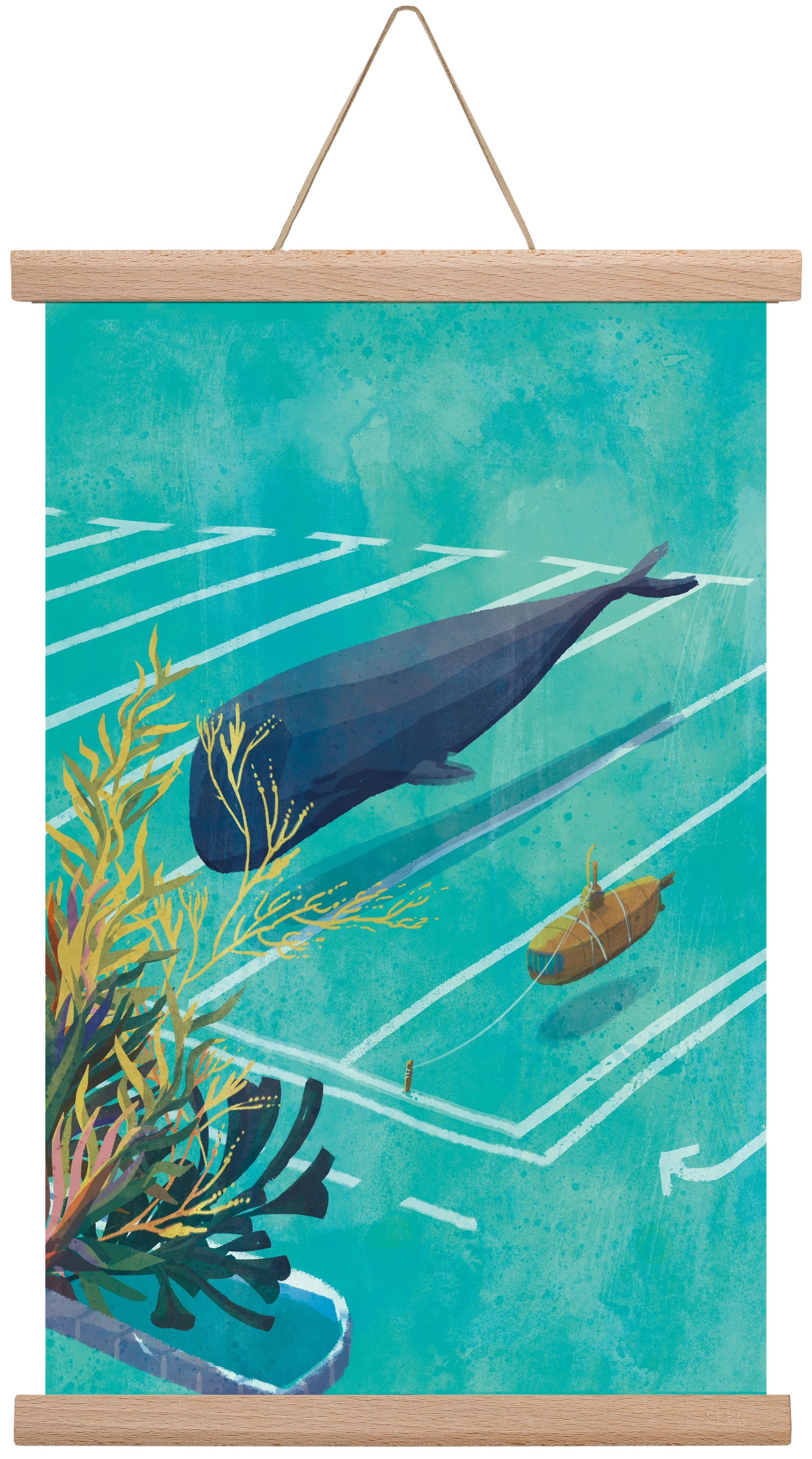 Whale in the parking lot, 30x45 cm (30x45 cm), Tölgy akasztó