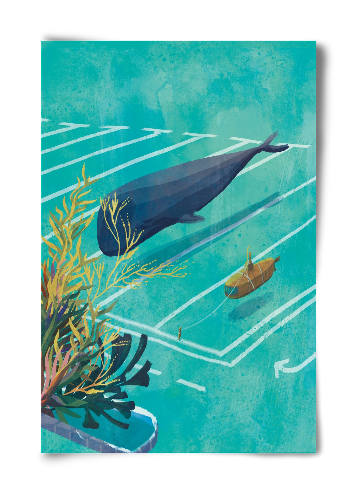 Whale in the parking lot, 40x60 cm, Keret nélkül