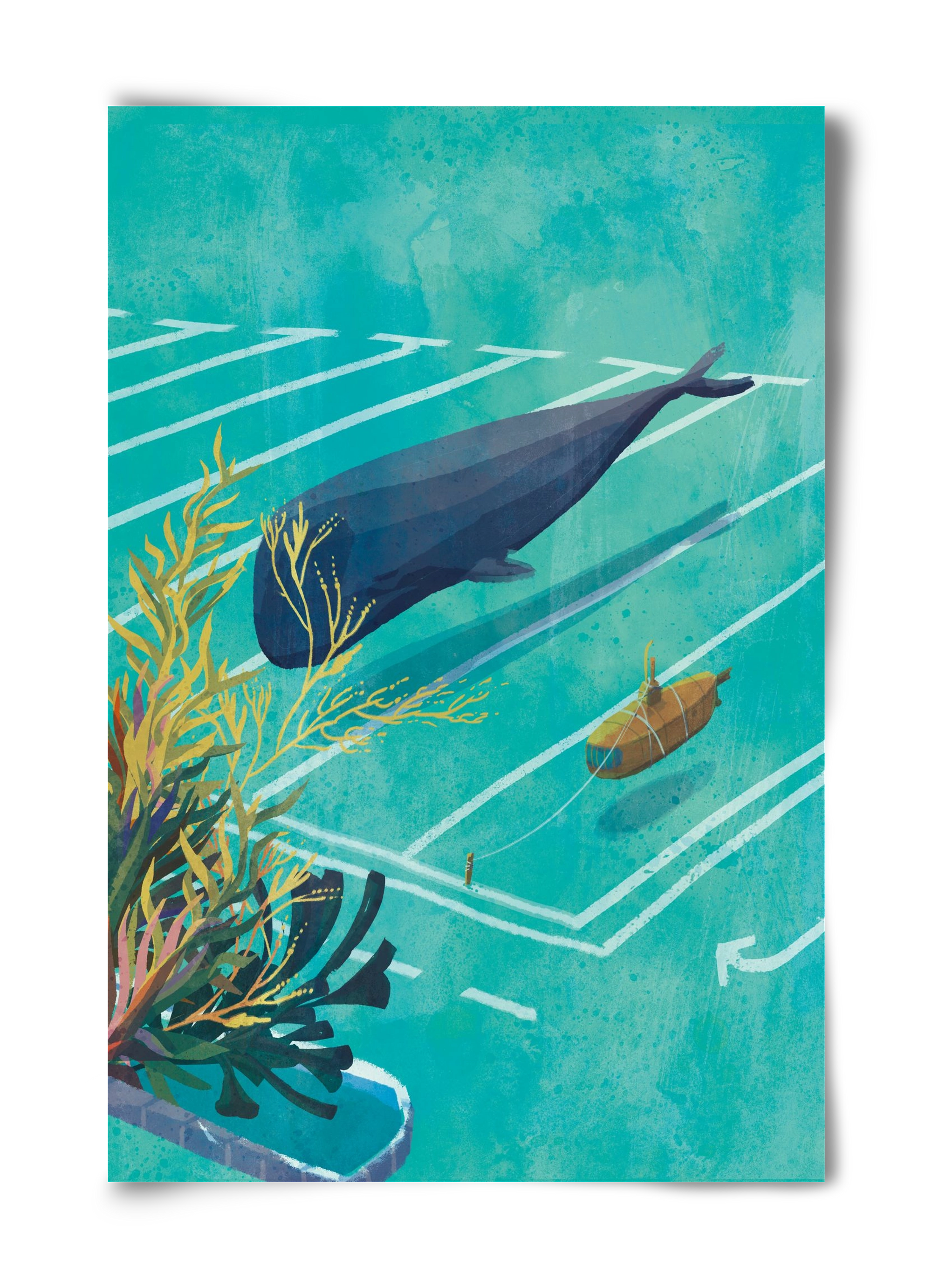 Whale in the parking lot, 40x60 cm, Keret nélkül