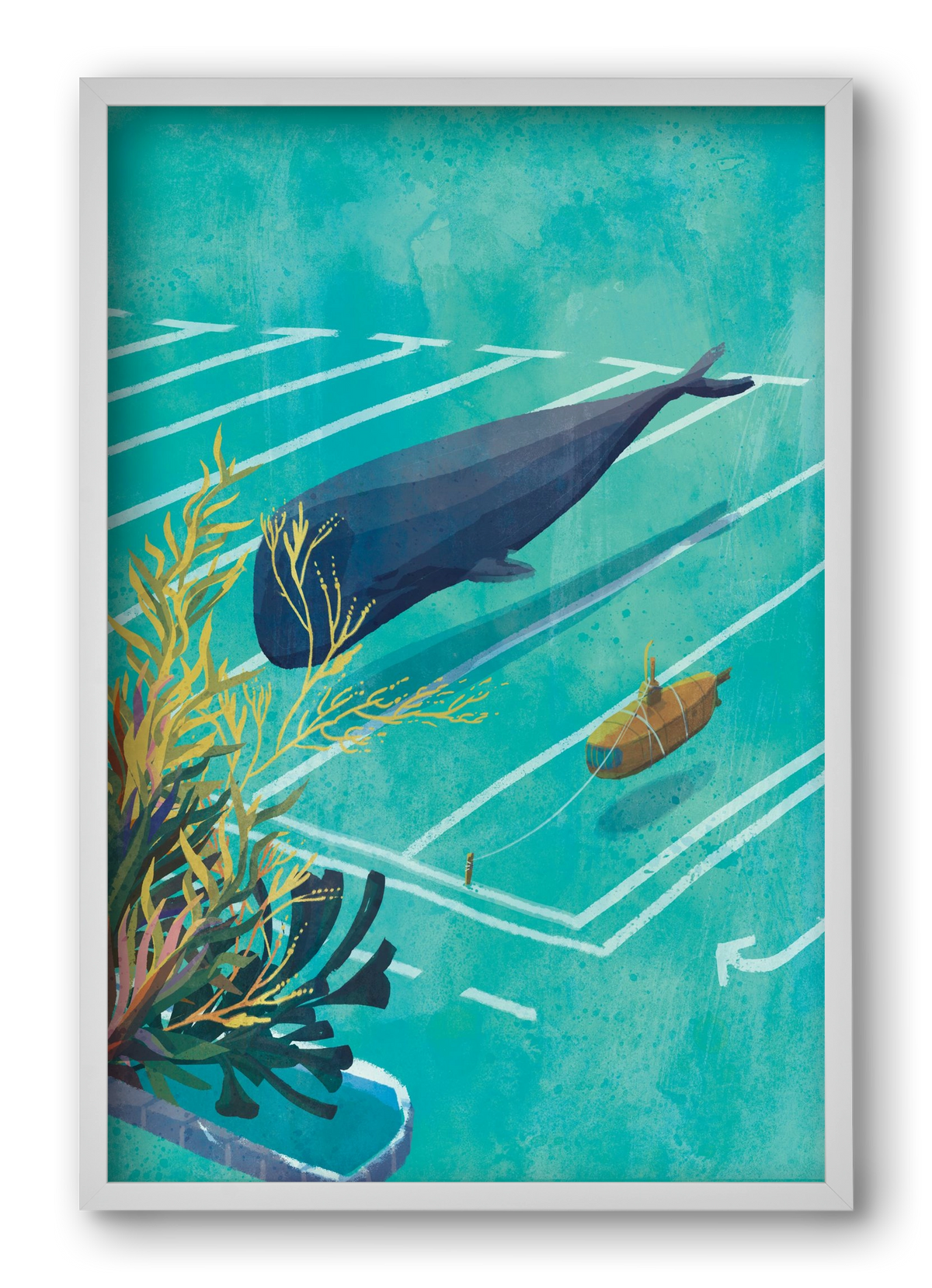 Whale in the parking lot, 40x60 cm (40x60 cm), Fehér keret