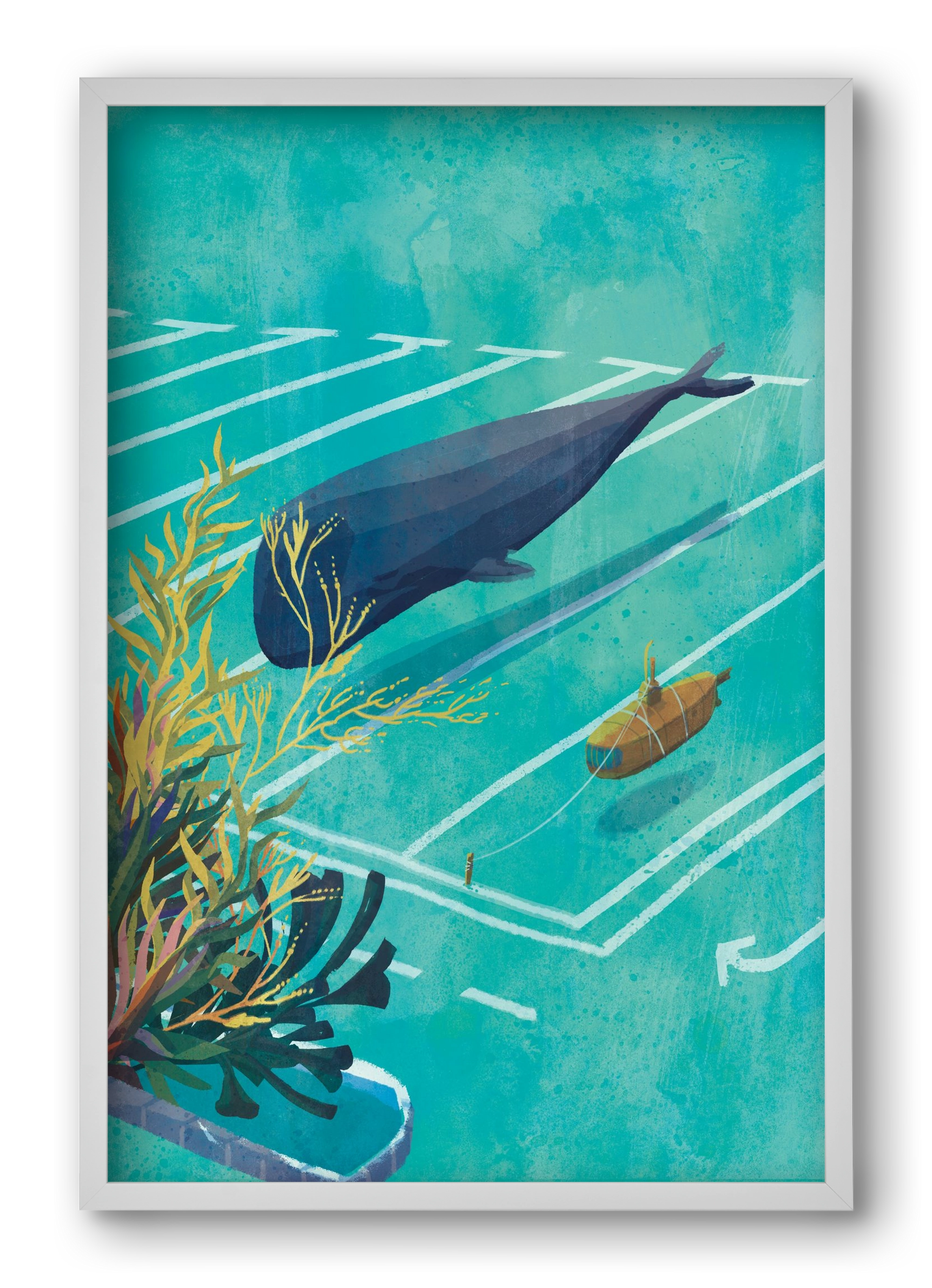 Whale in the parking lot, 40x60 cm (40x60 cm), Fehér keret