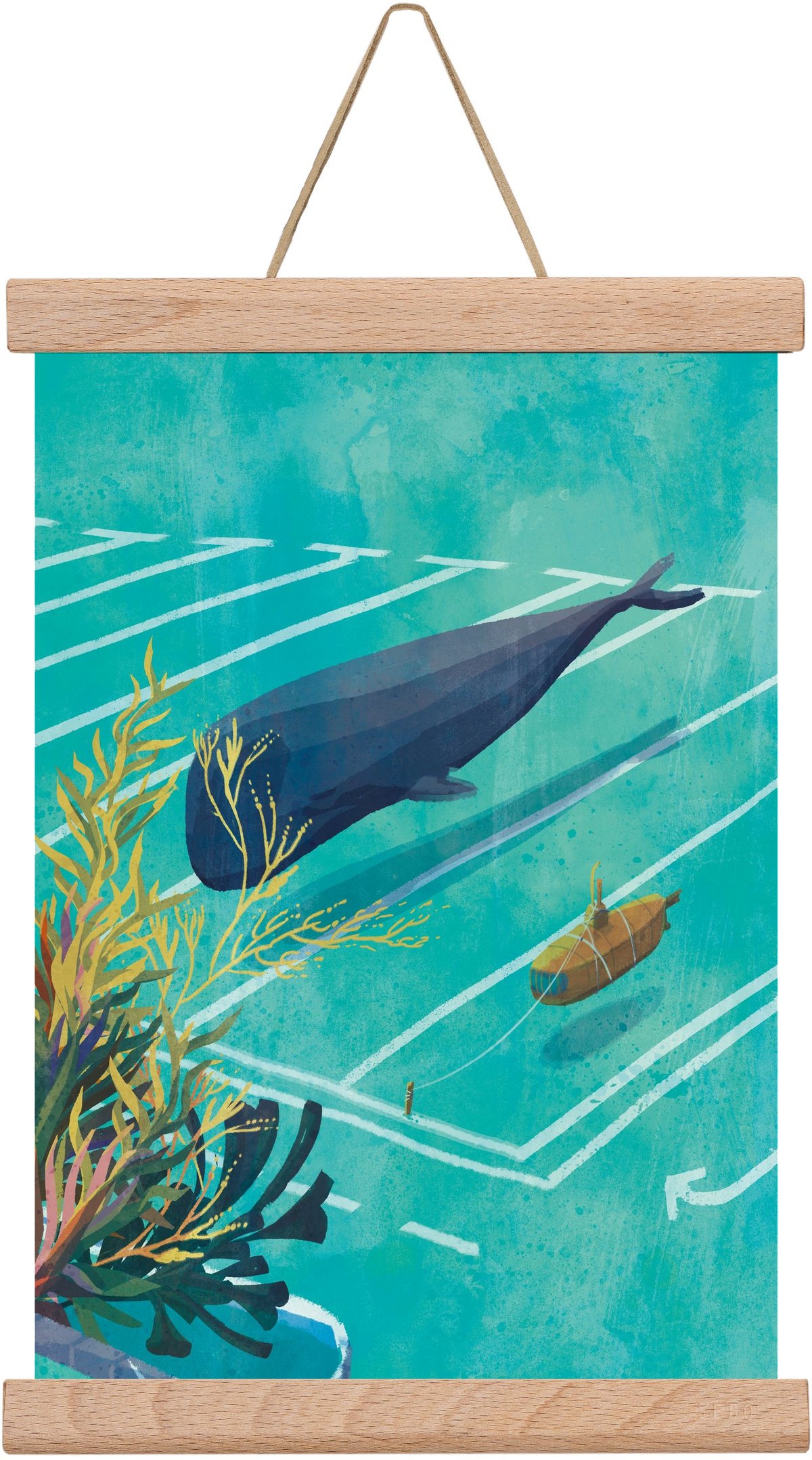 Whale in the parking lot, 20x30 cm (20x30 cm), Tölgy akasztó