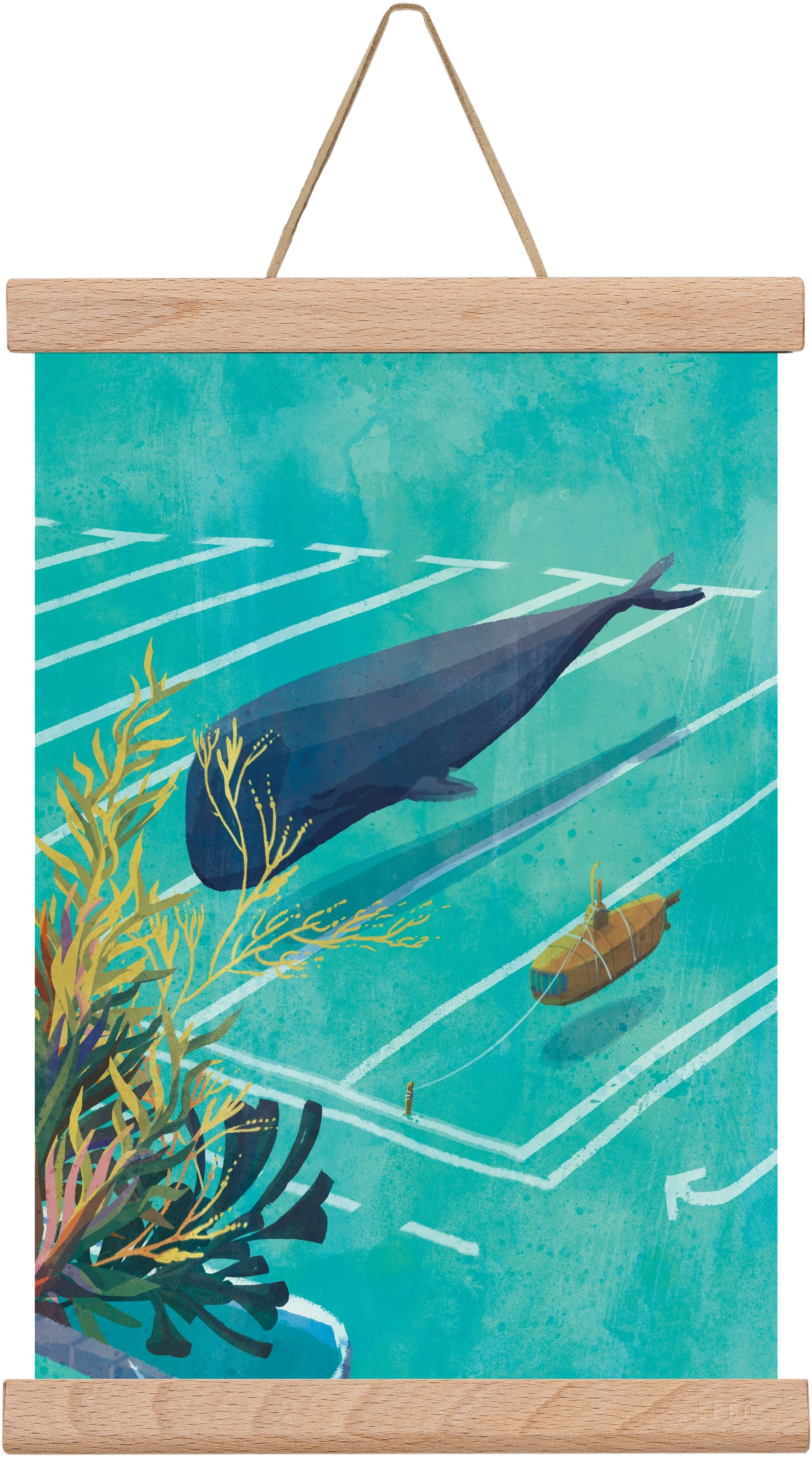 Whale in the parking lot, 20x30 cm (20x30 cm), Tölgy akasztó