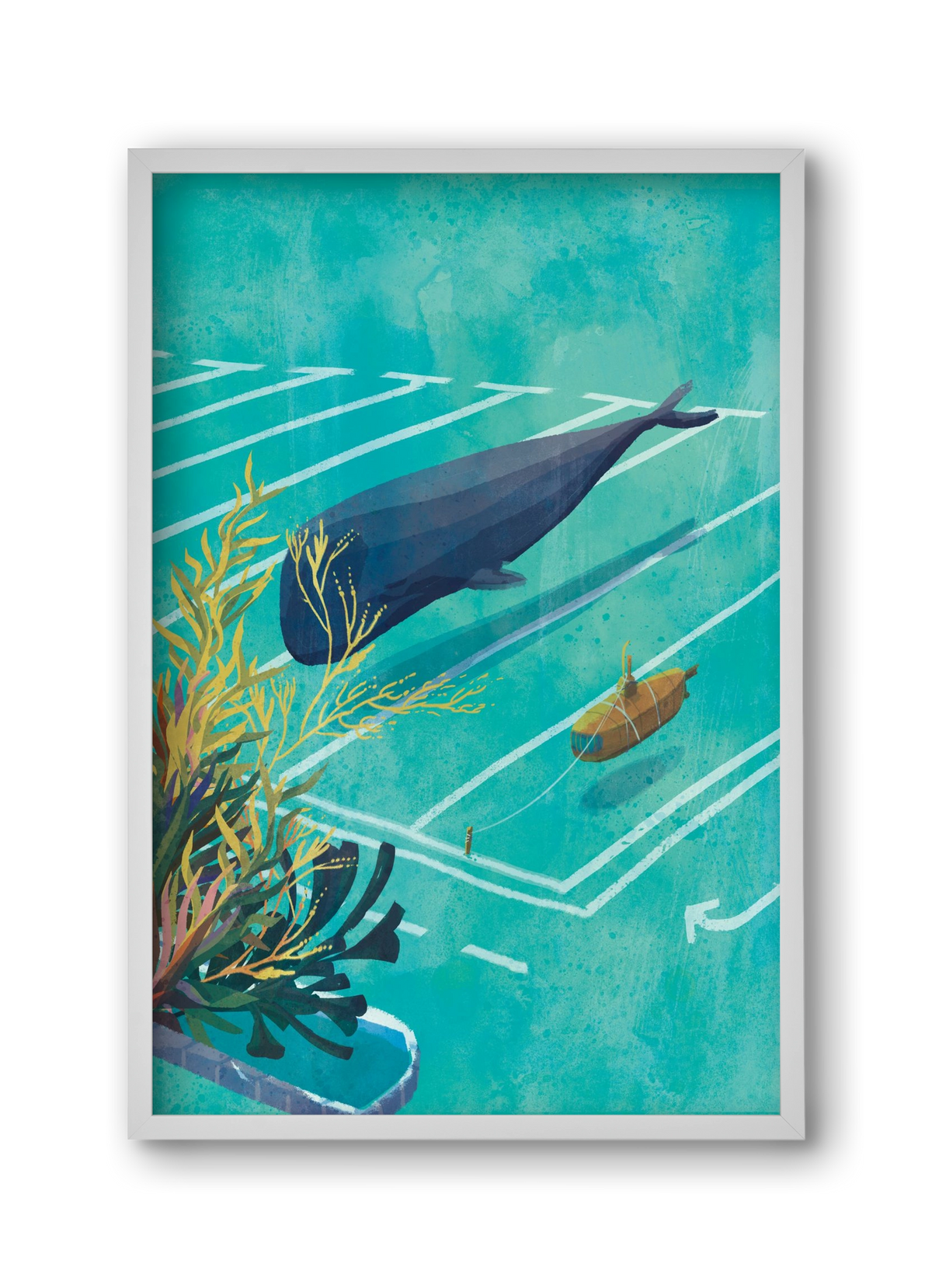 Whale in the parking lot, 30x45 cm (30x45 cm), Fehér keret