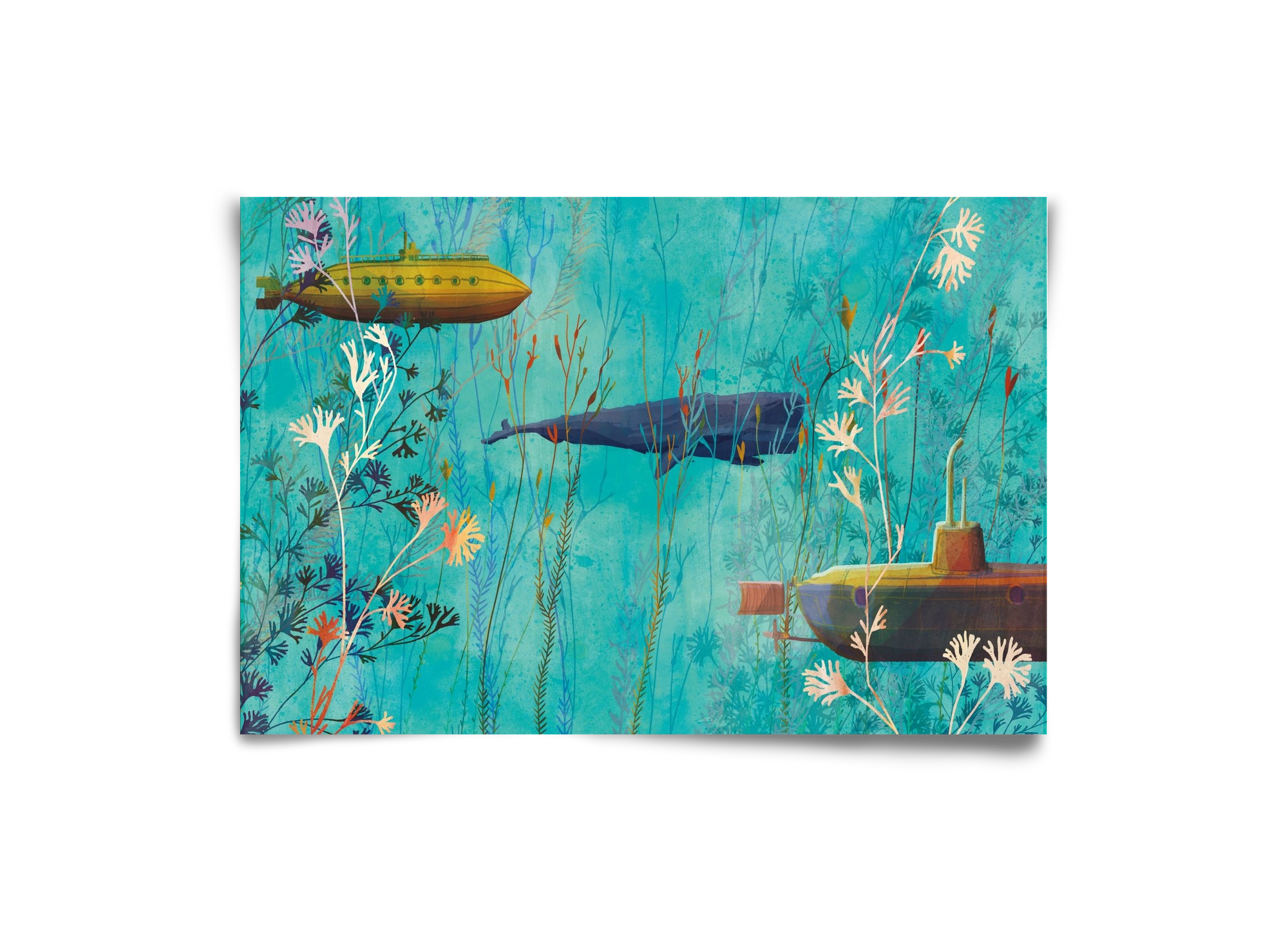 Whales and submarines, 30x20 cm, Keret nélkül