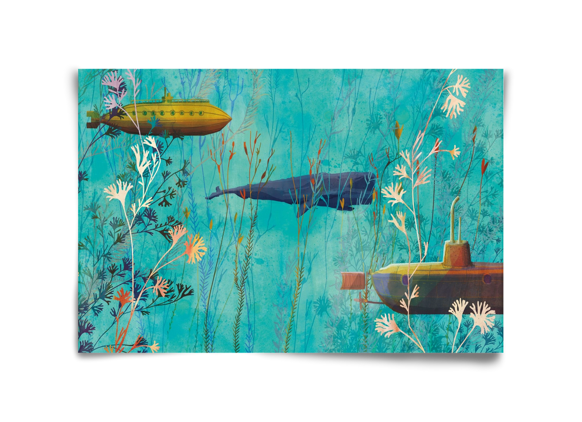 Whales and submarines, 45x30 cm, Keret nélkül