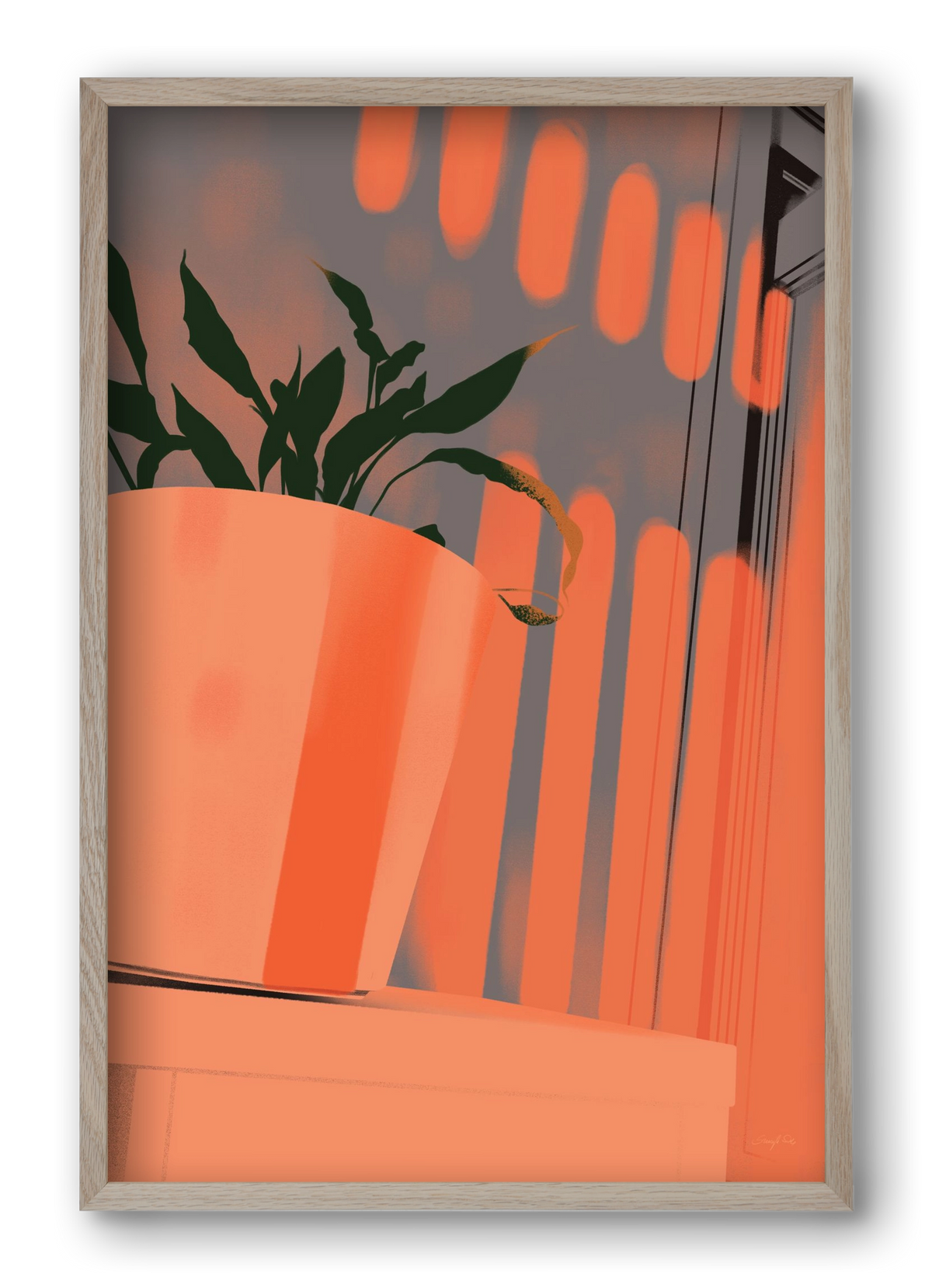 Este 7, 40x60 cm (40x60 cm), Tölgy keret