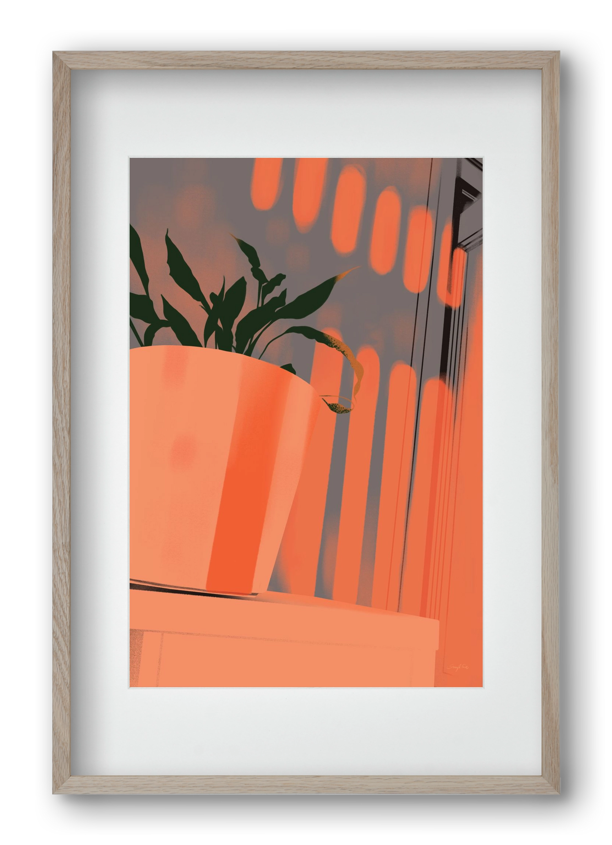 Este 7, 40x60 cm (30x45 cm), Tölgy keret, paszpartuval