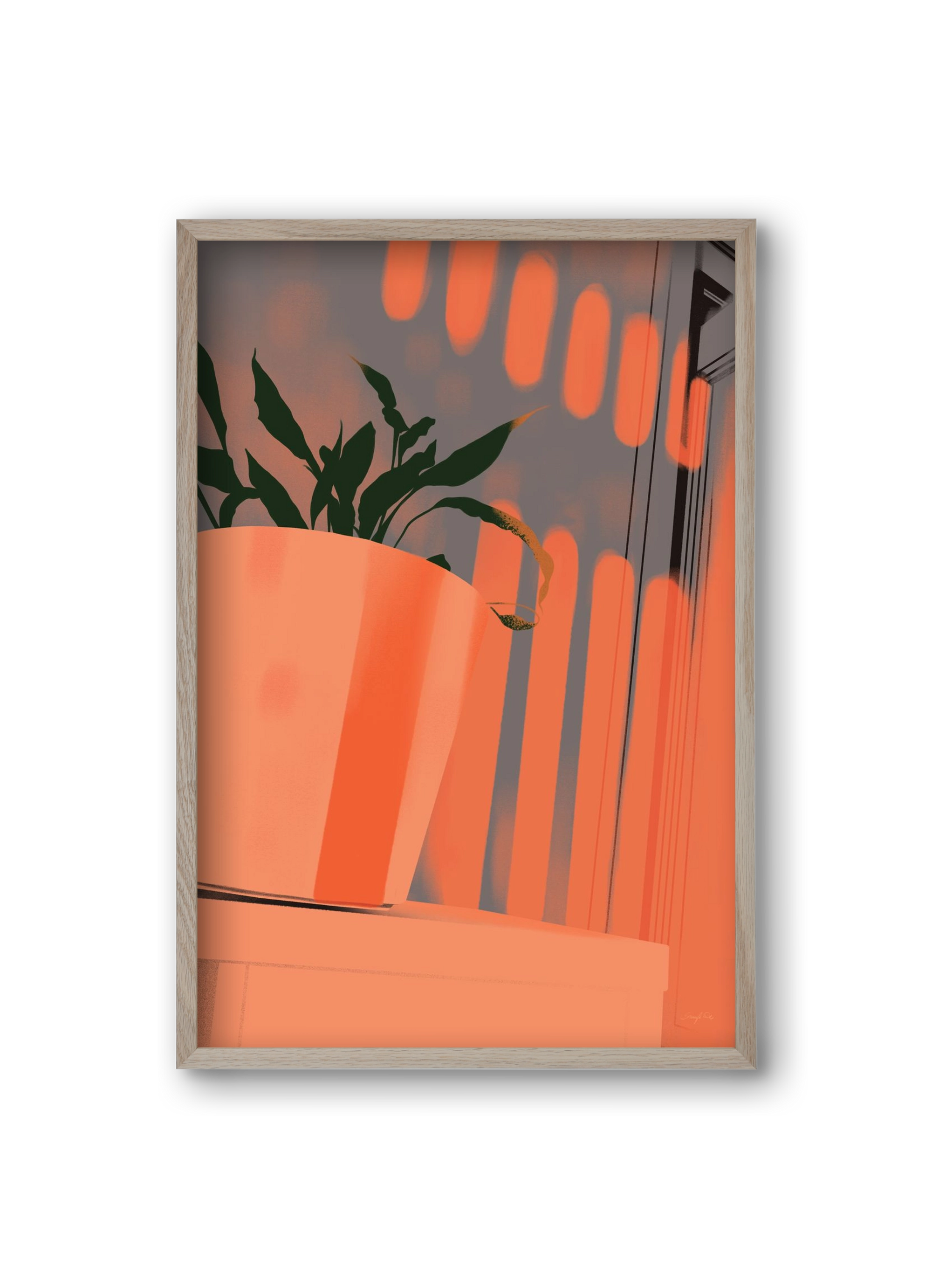 Este 7, 20x30 cm (20x30 cm), Tölgy keret