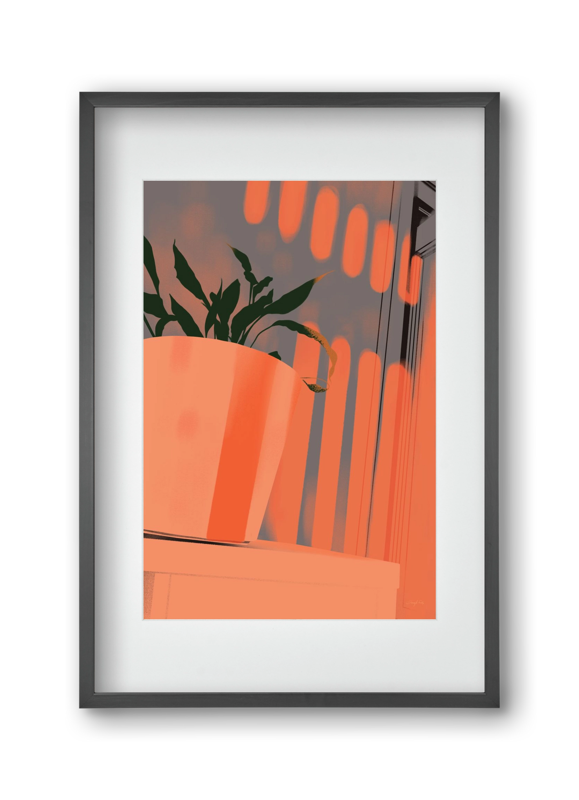 Este 7, 30x45 cm (20x30 cm), Fekete keret, paszpartuval