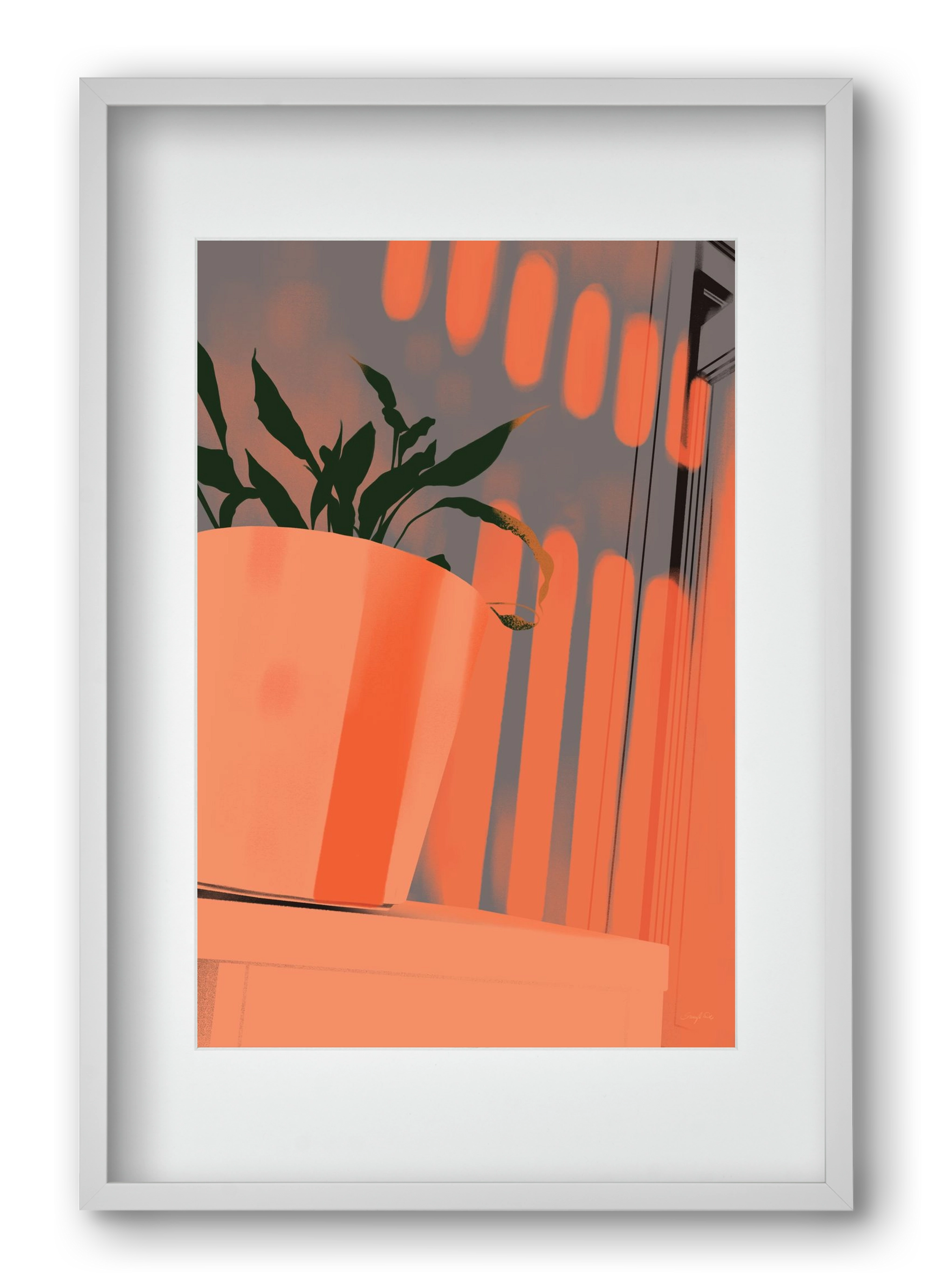 Este 7, 40x60 cm (30x45 cm), Fehér keret, paszpartuval