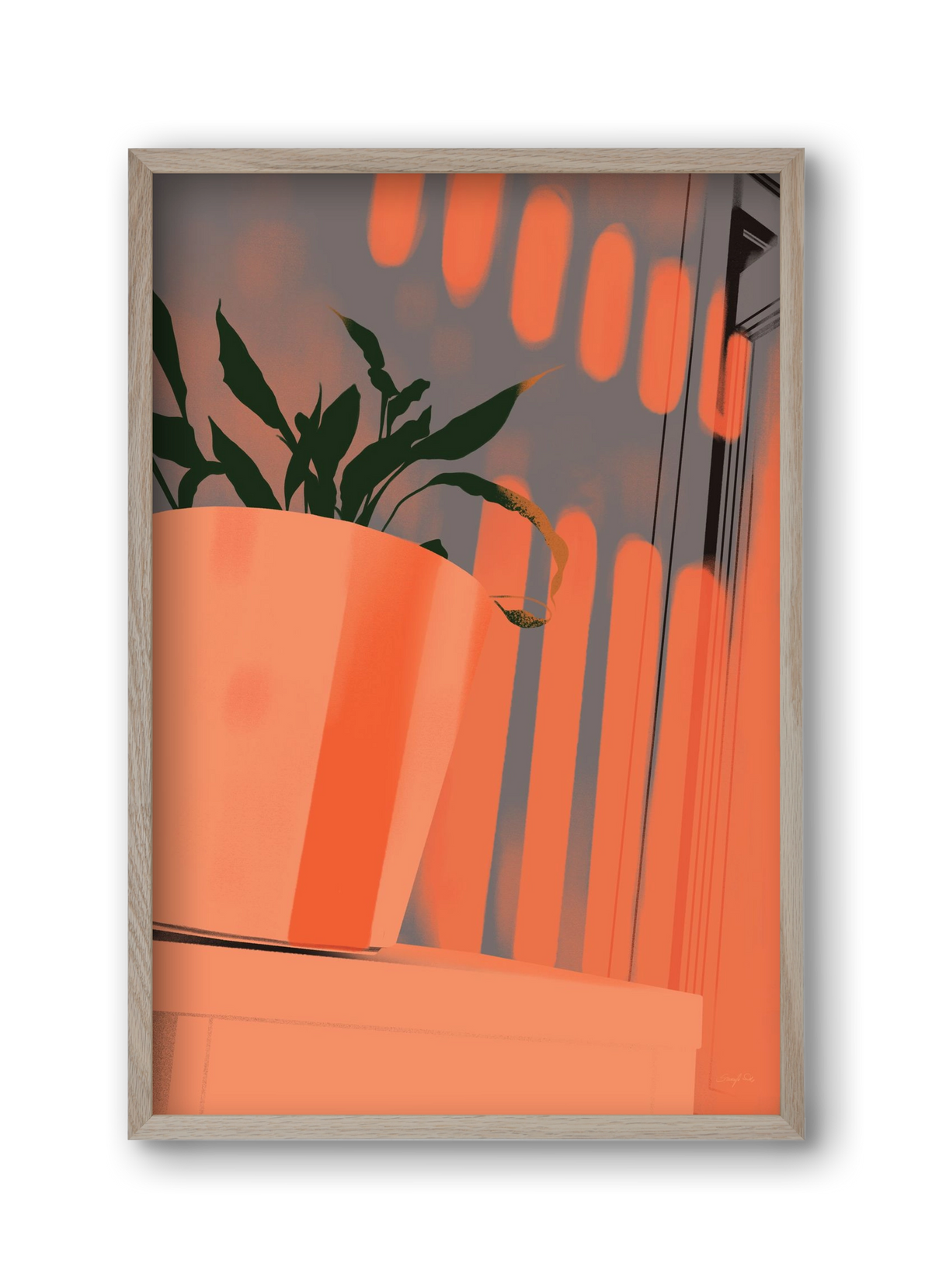 Este 7, 30x45 cm (30x45 cm), Tölgy keret