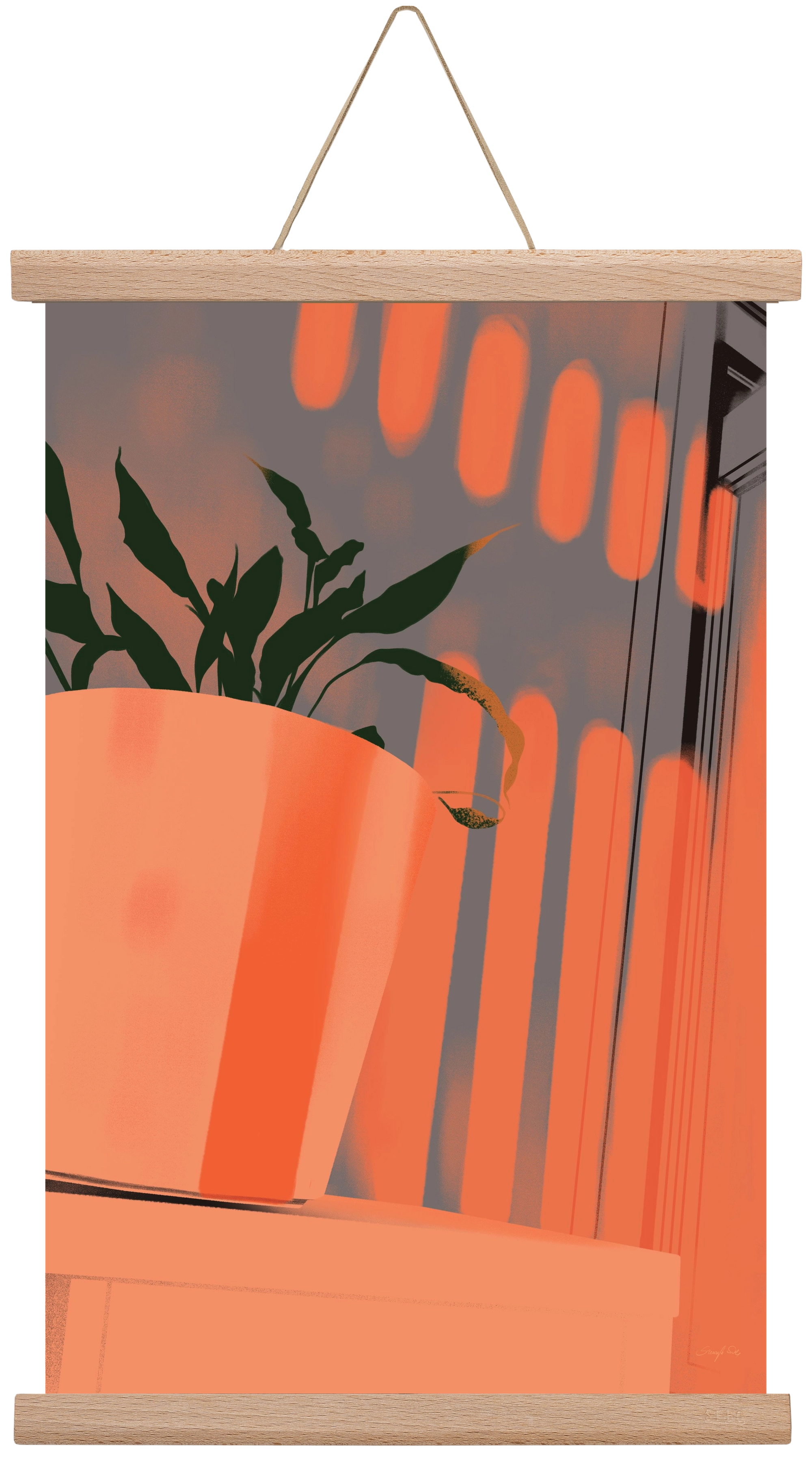 Este 7, 30x45 cm (30x45 cm), Tölgy akasztó