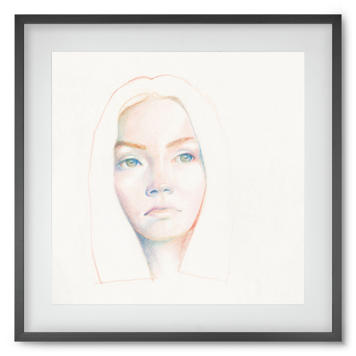 portret_no1, 50x50 cm (40x40 cm), Fekete keret, paszpartuval