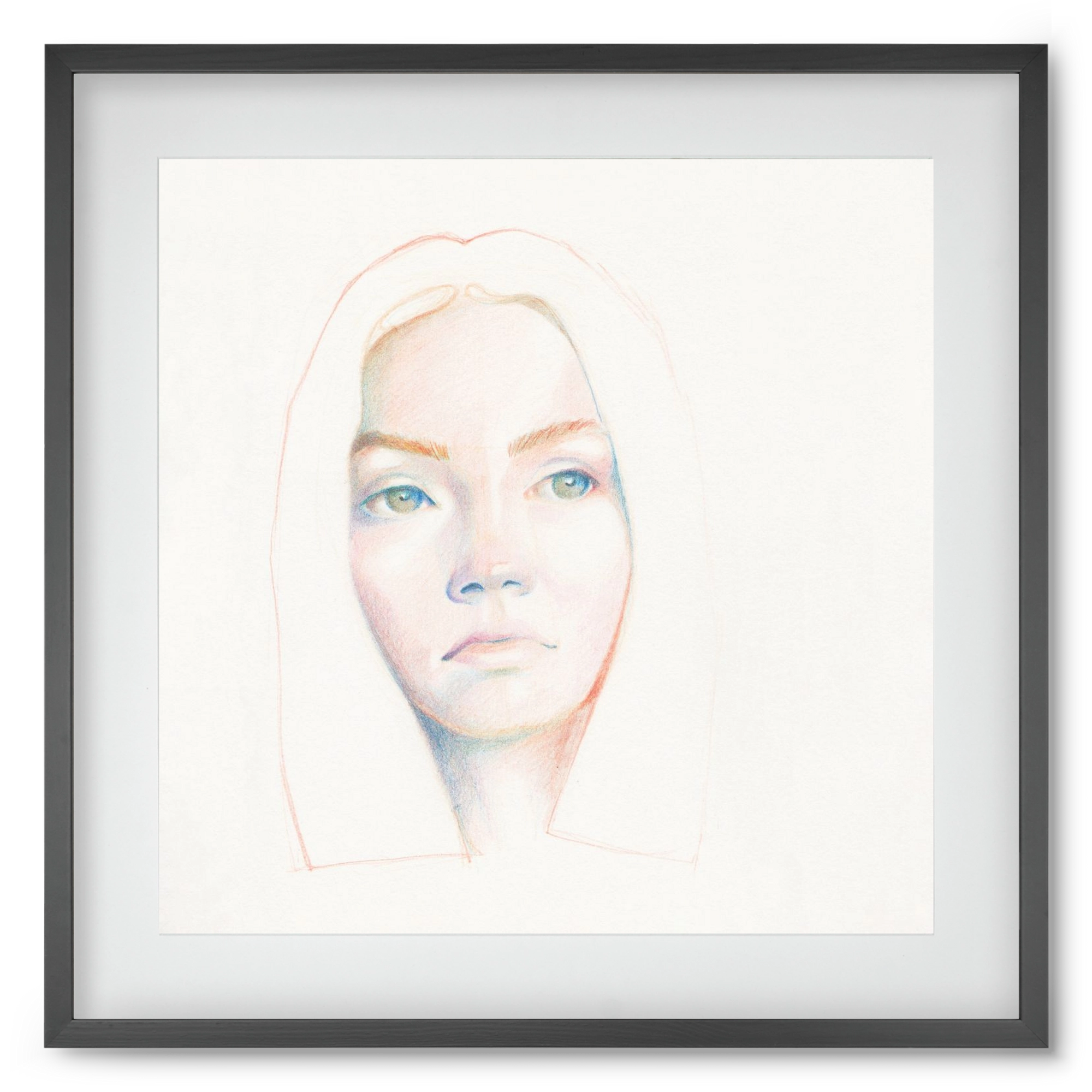 portret_no1, 50x50 cm (40x40 cm), Fekete keret, paszpartuval