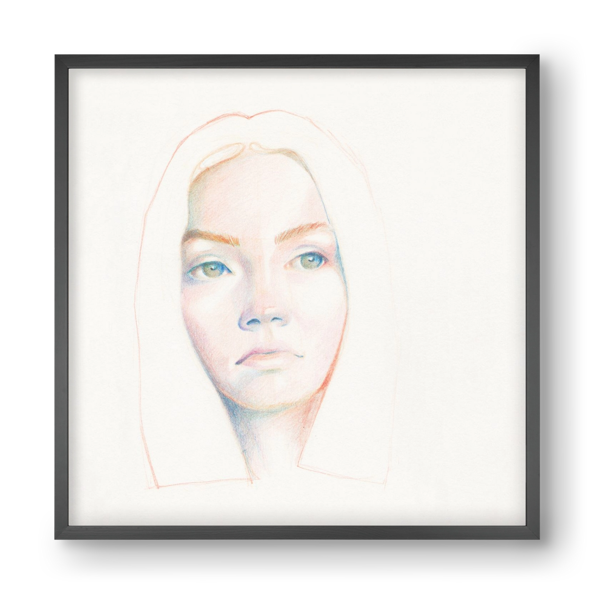 portret_no1, 40x40 cm (40x40 cm), Fekete keret