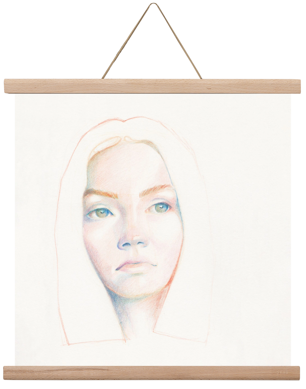 portret_no1, 40x40 cm (40x40 cm), Tölgy akasztó