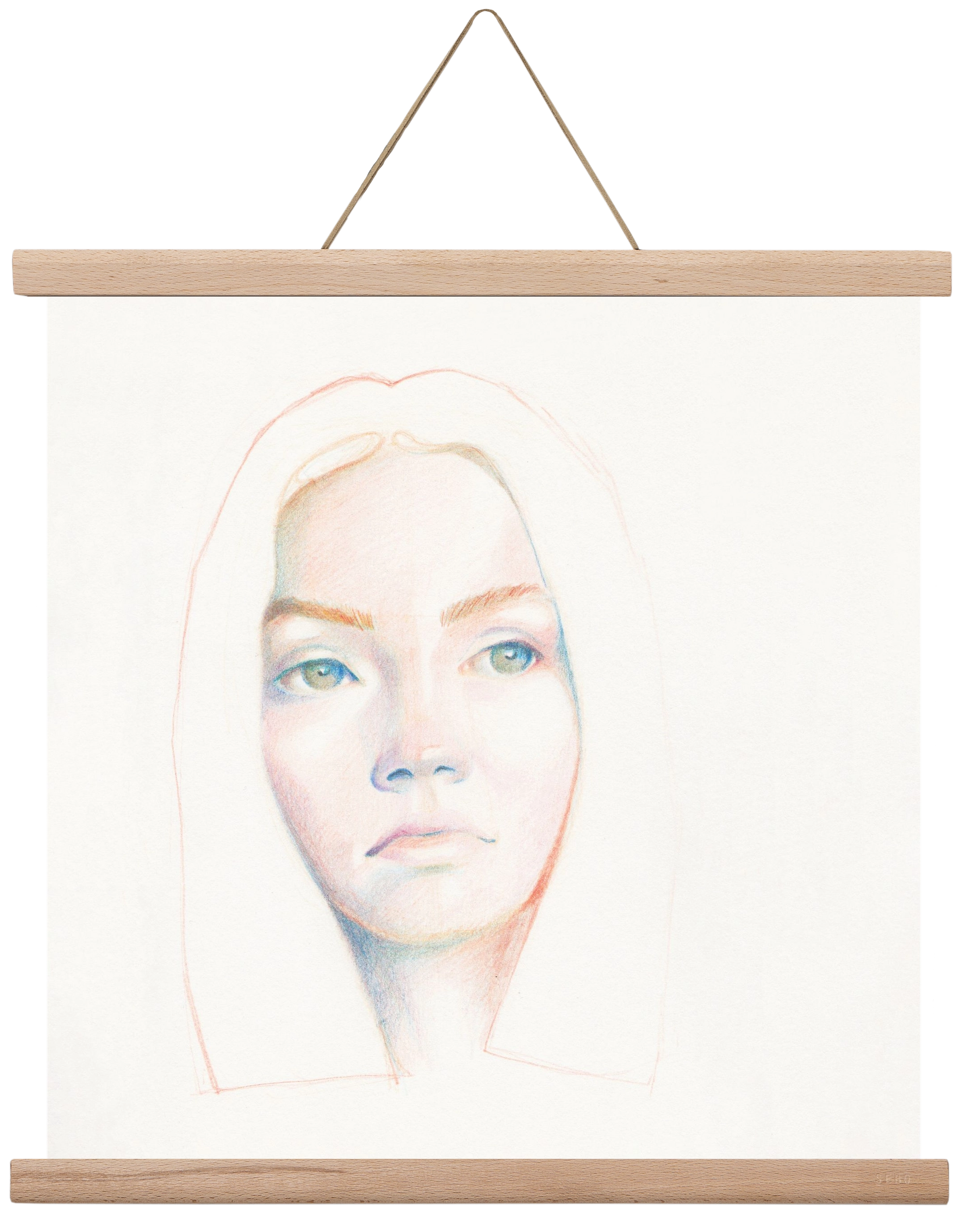 portret_no1, 40x40 cm (40x40 cm), Tölgy akasztó