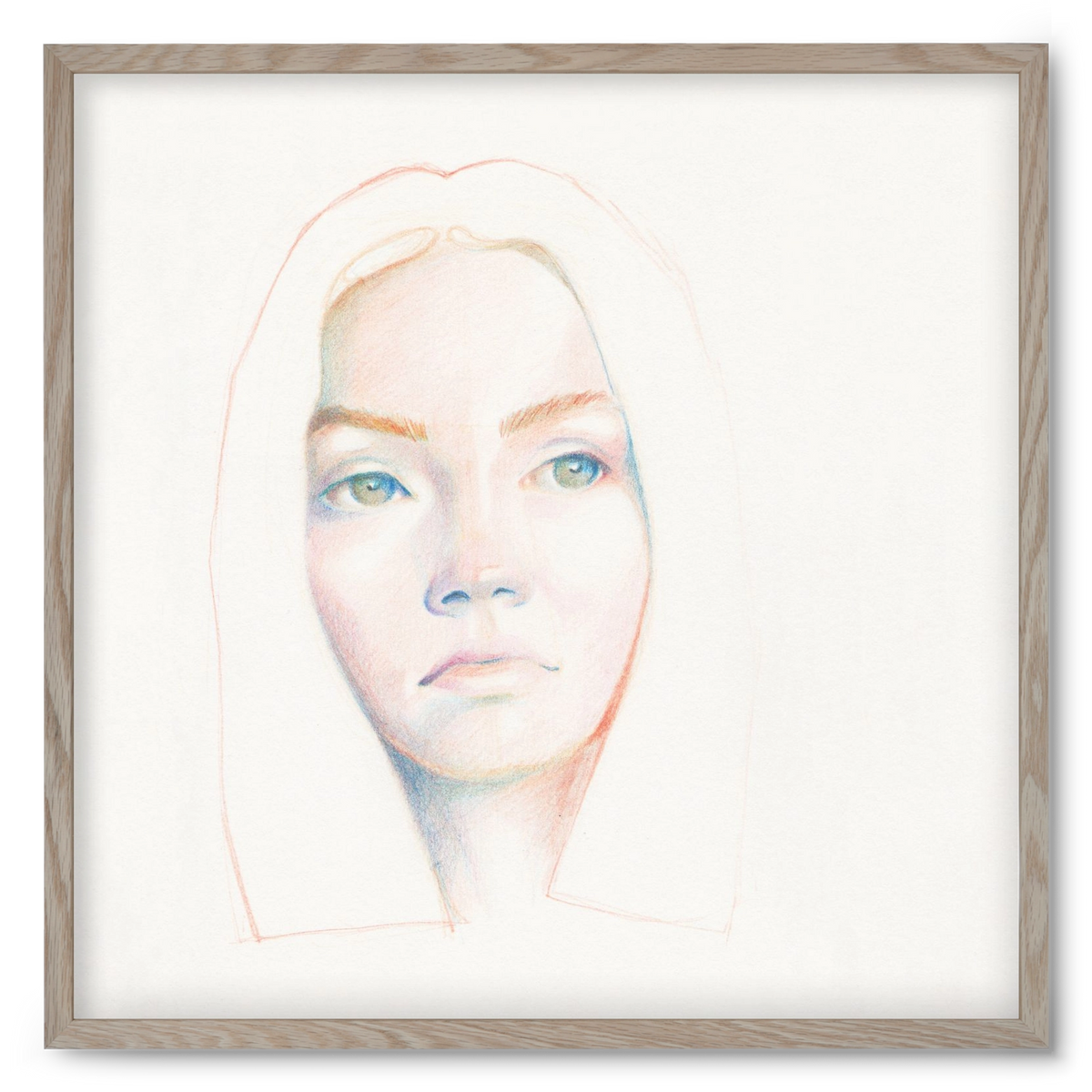 portret_no1, 50x50 cm (50x50 cm), Tölgy keret