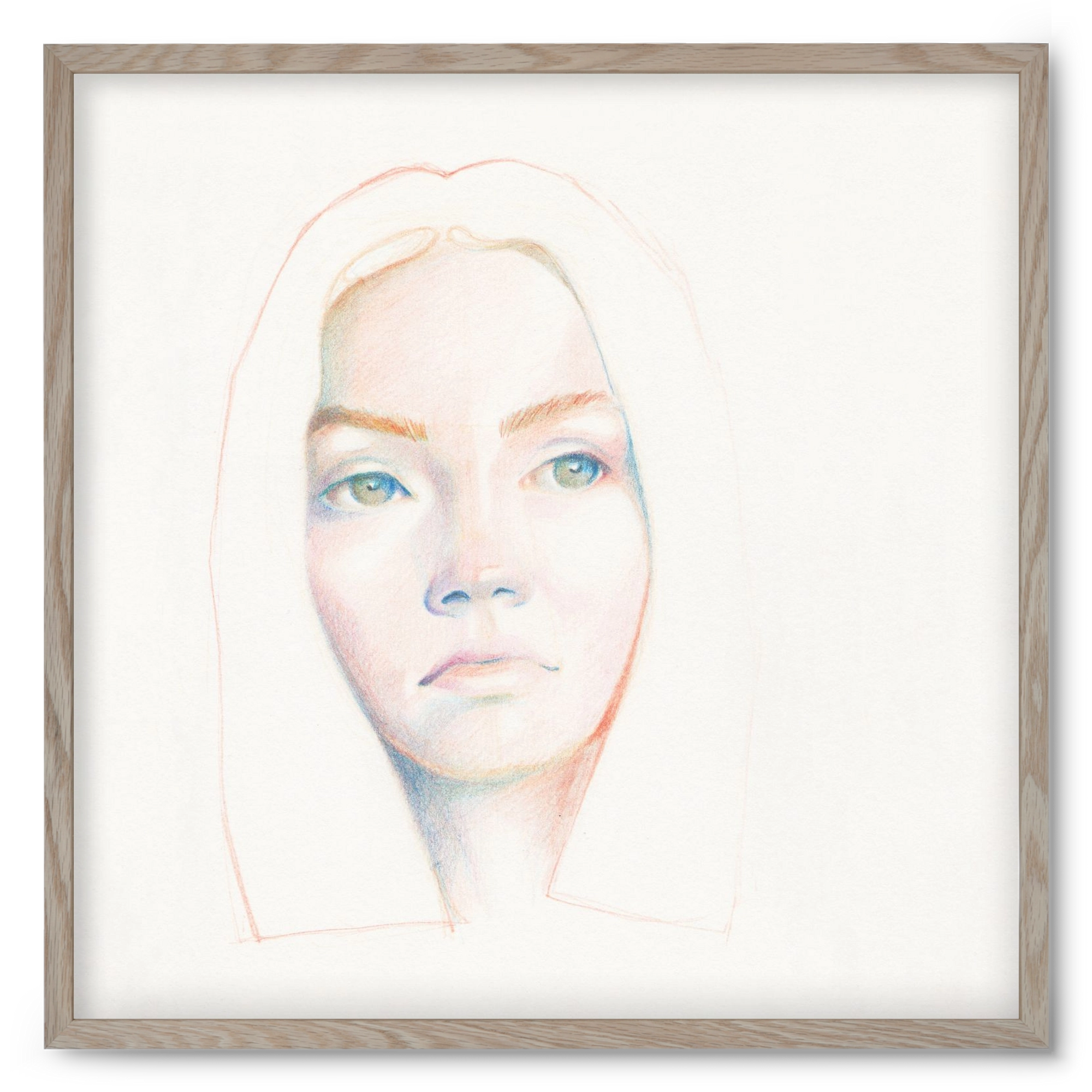 portret_no1, 50x50 cm (50x50 cm), Tölgy keret