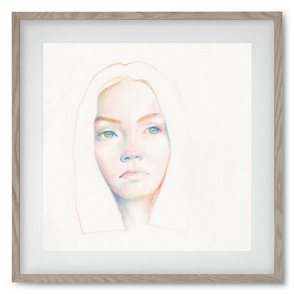 portret_no1, 50x50 cm (40x40 cm), Tölgy keret, paszpartuval