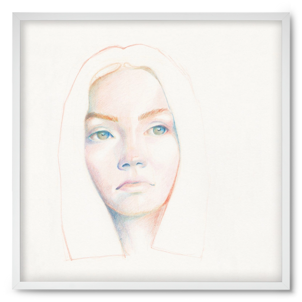 portret_no1, 50x50 cm (50x50 cm), Fehér keret