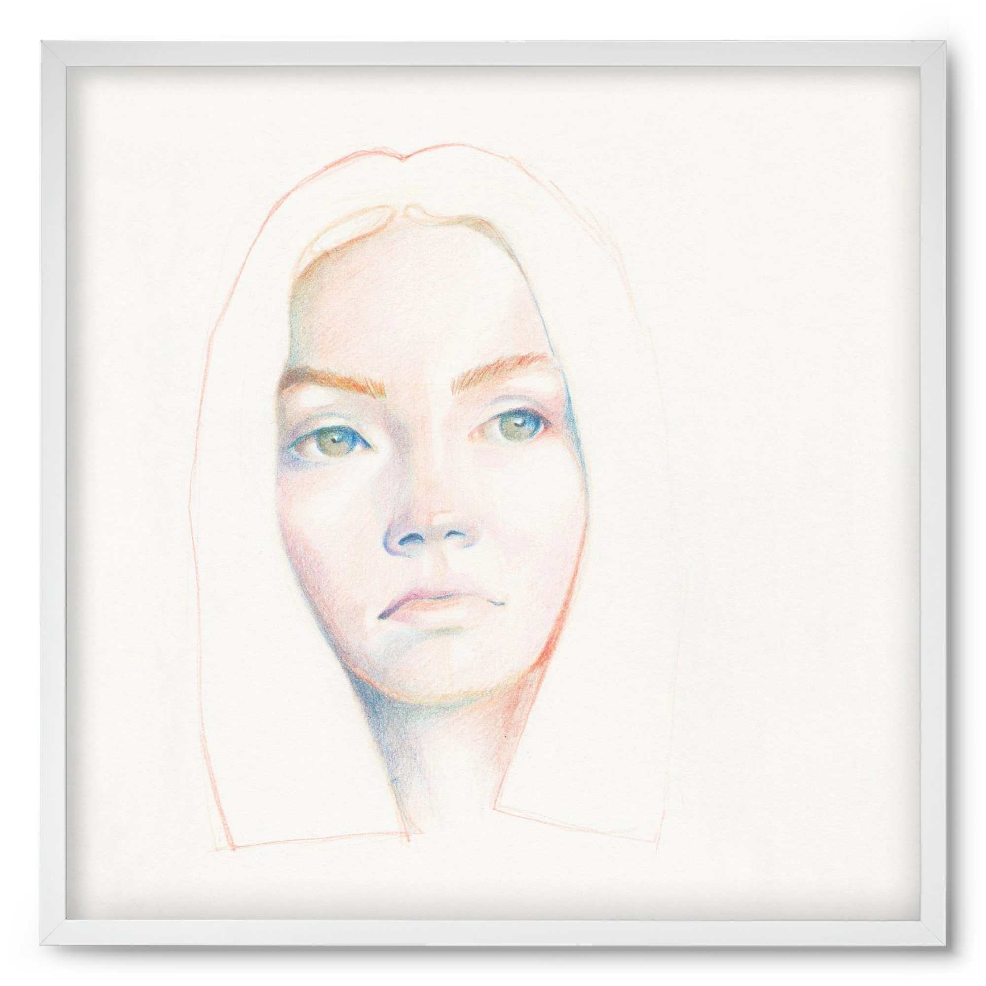 portret_no1, 50x50 cm (50x50 cm), Fehér keret