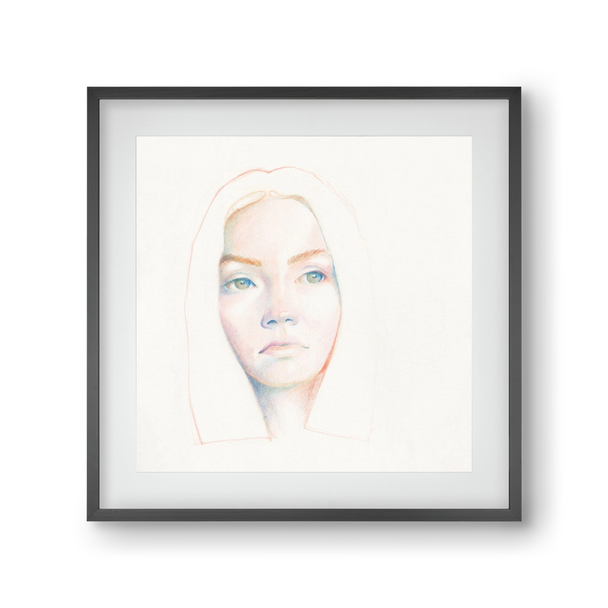 portret_no1, 30x30 cm (20x20 cm), Fekete keret, paszpartuval