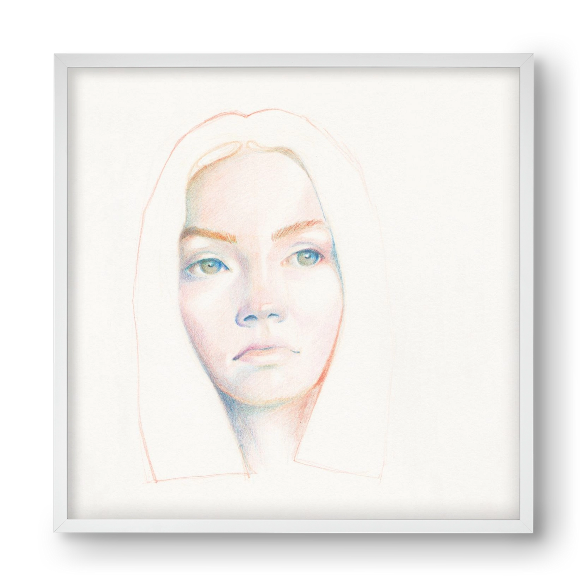 portret_no1, 40x40 cm (40x40 cm), Fehér keret