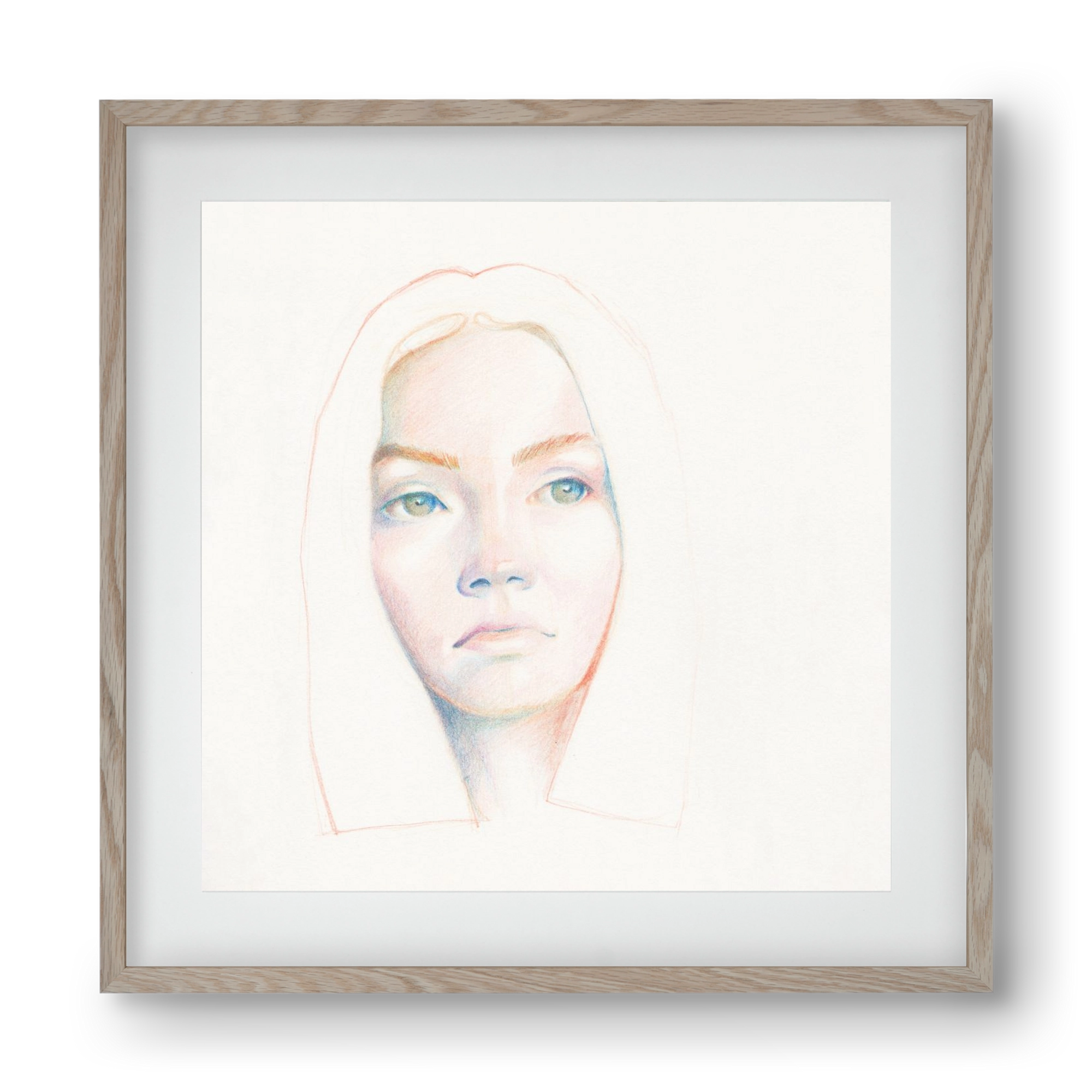 portret_no1, 40x40 cm (30x30 cm), Tölgy keret, paszpartuval