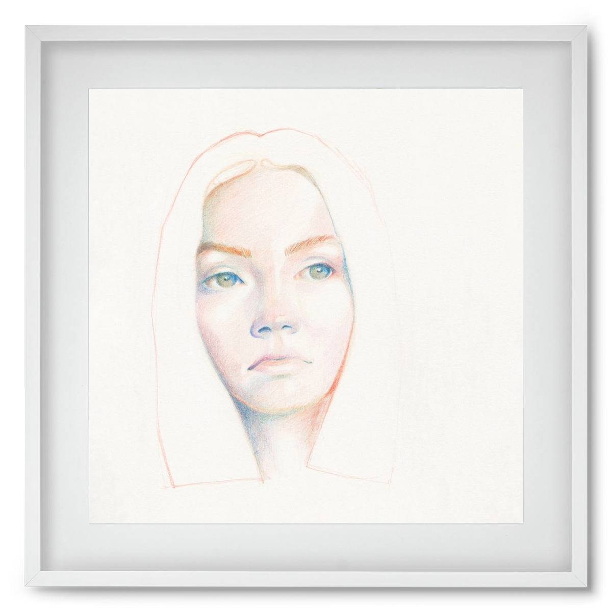 portret_no1, 50x50 cm (40x40 cm), Fehér keret, paszpartuval