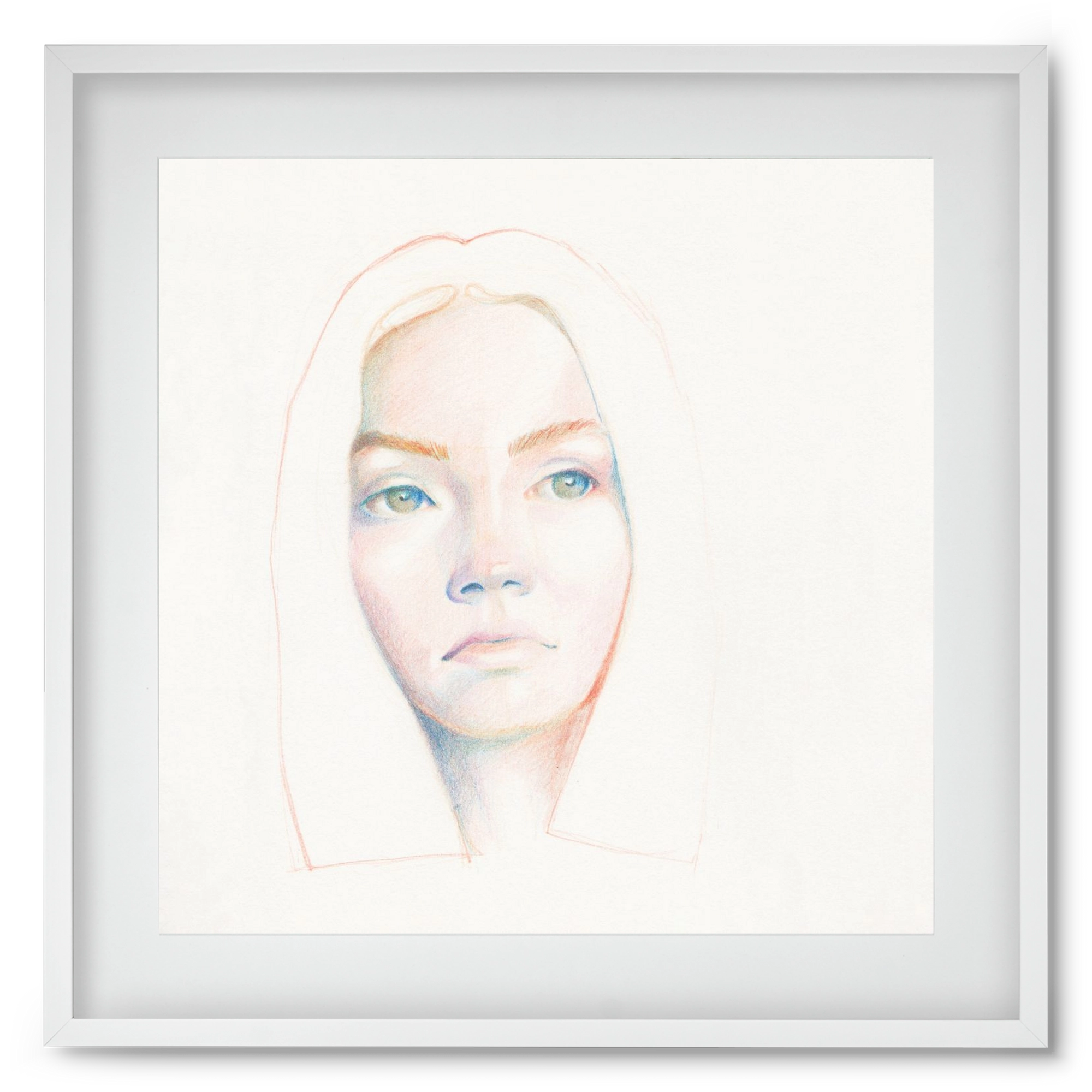 portret_no1, 50x50 cm (40x40 cm), Fehér keret, paszpartuval