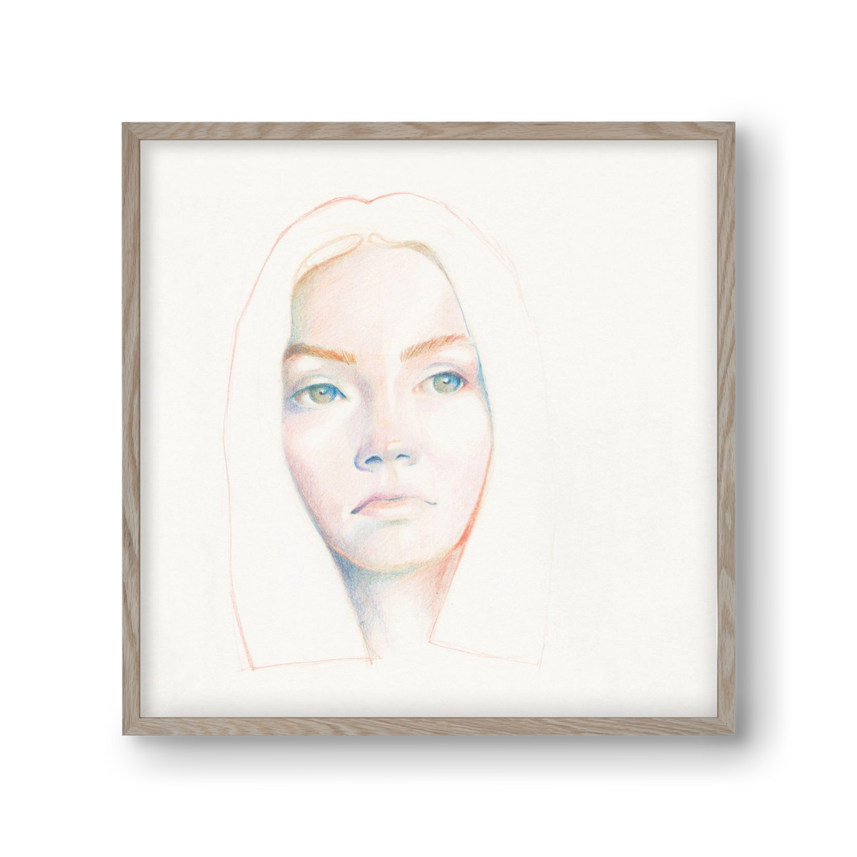 portret_no1, 30x30 cm (30x30 cm), Tölgy keret