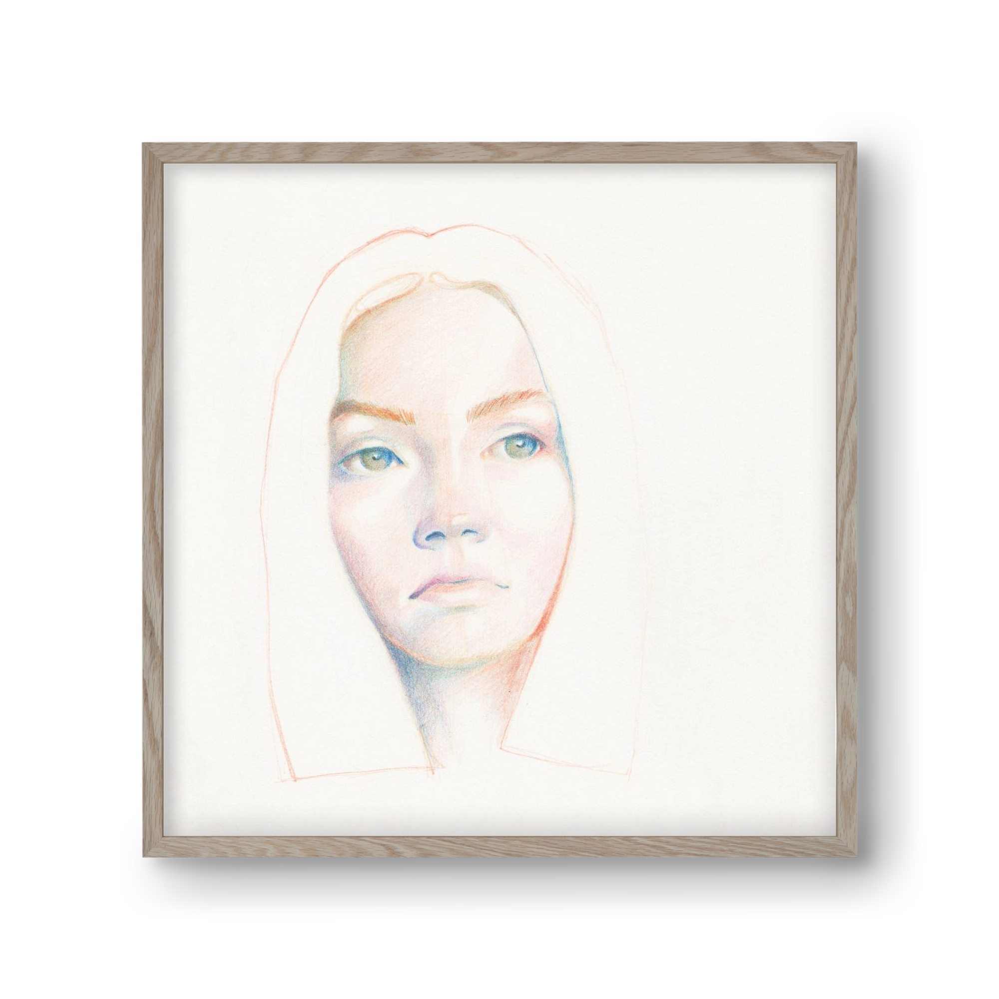 portret_no1, 30x30 cm (30x30 cm), Tölgy keret