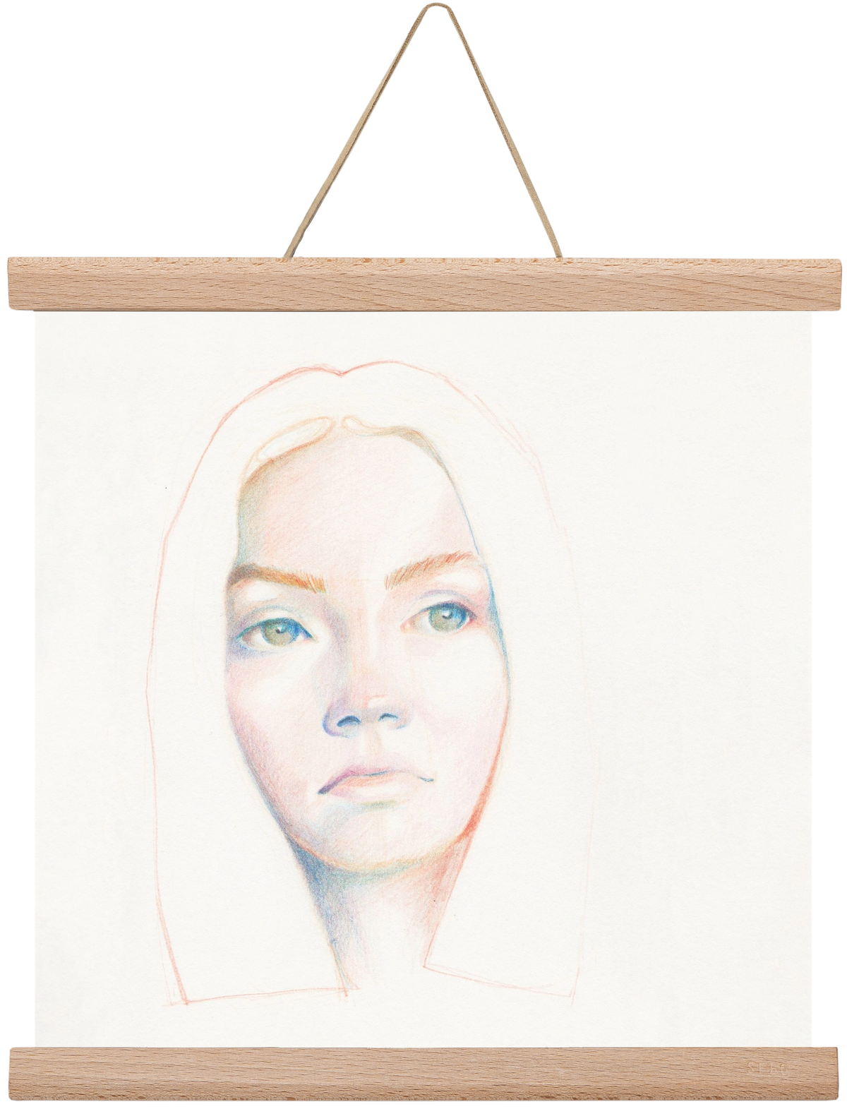 portret_no1, 30x30 cm (30x30 cm), Tölgy akasztó