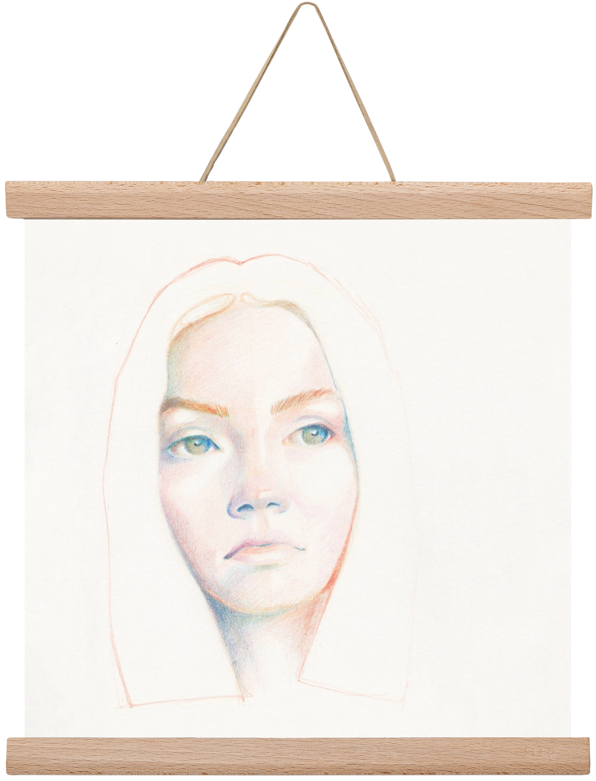 portret_no1, 30x30 cm (30x30 cm), Tölgy akasztó