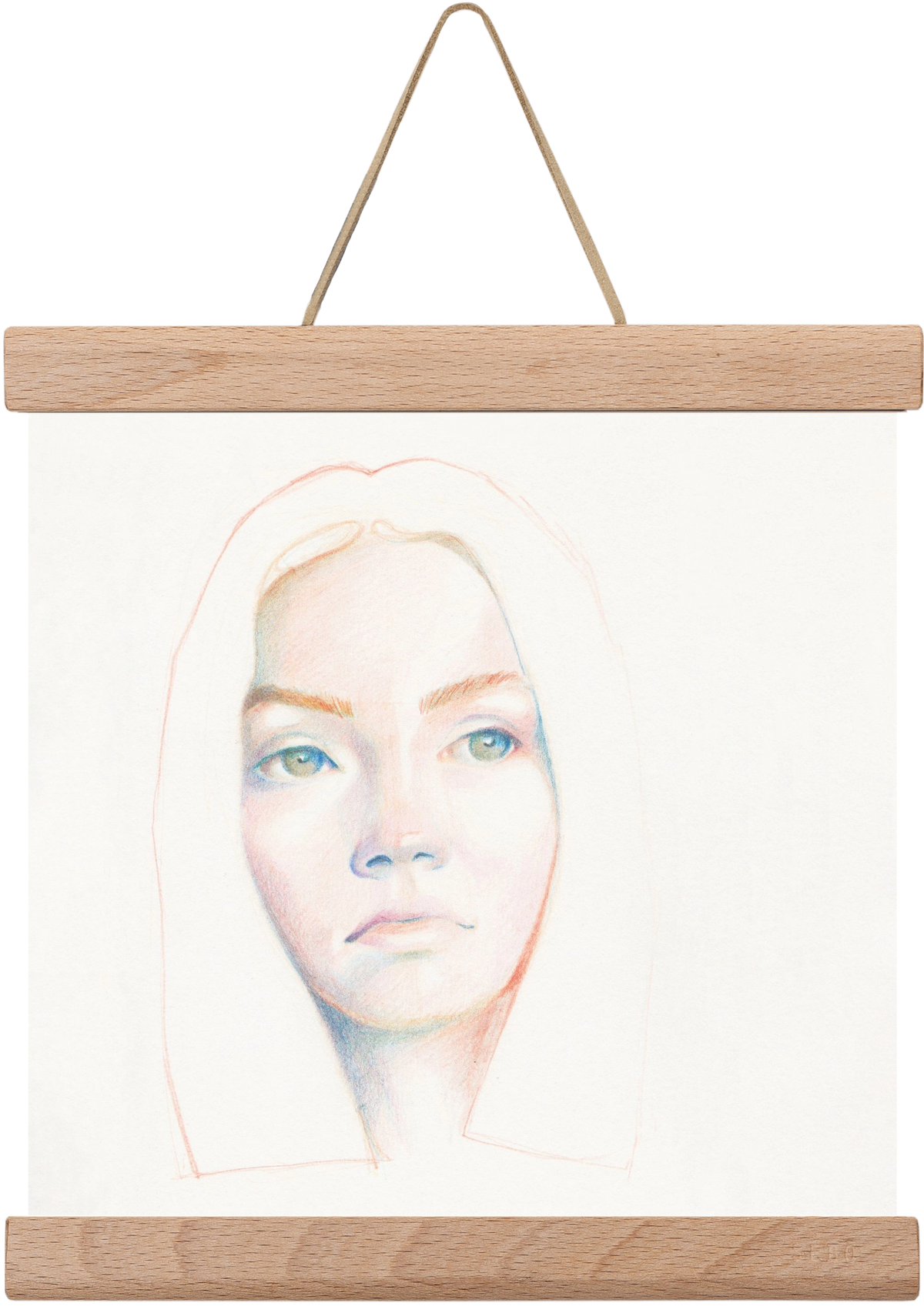 portret_no1, 20x20 cm (20x20 cm), Tölgy akasztó