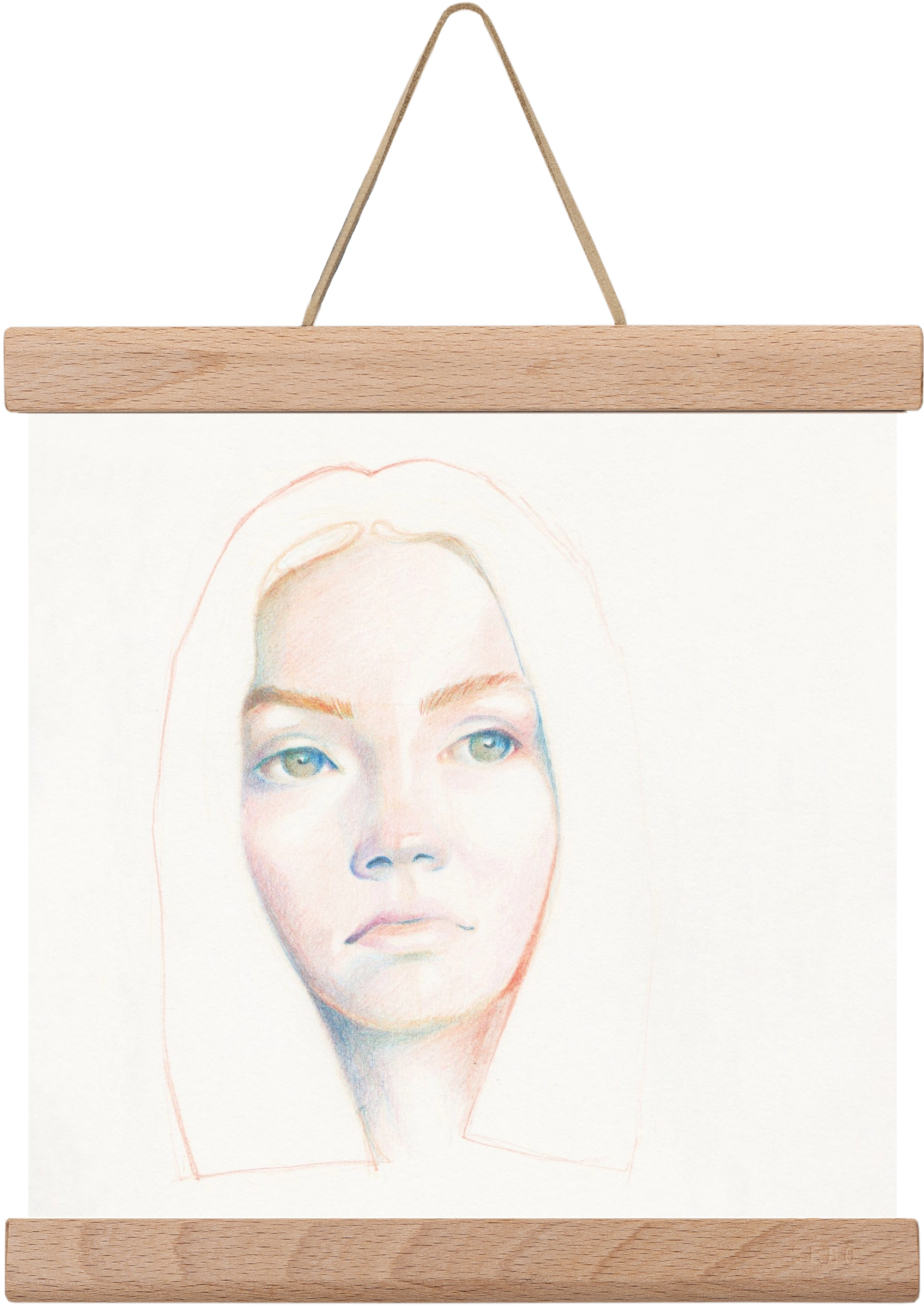 portret_no1, 20x20 cm (20x20 cm), Tölgy akasztó