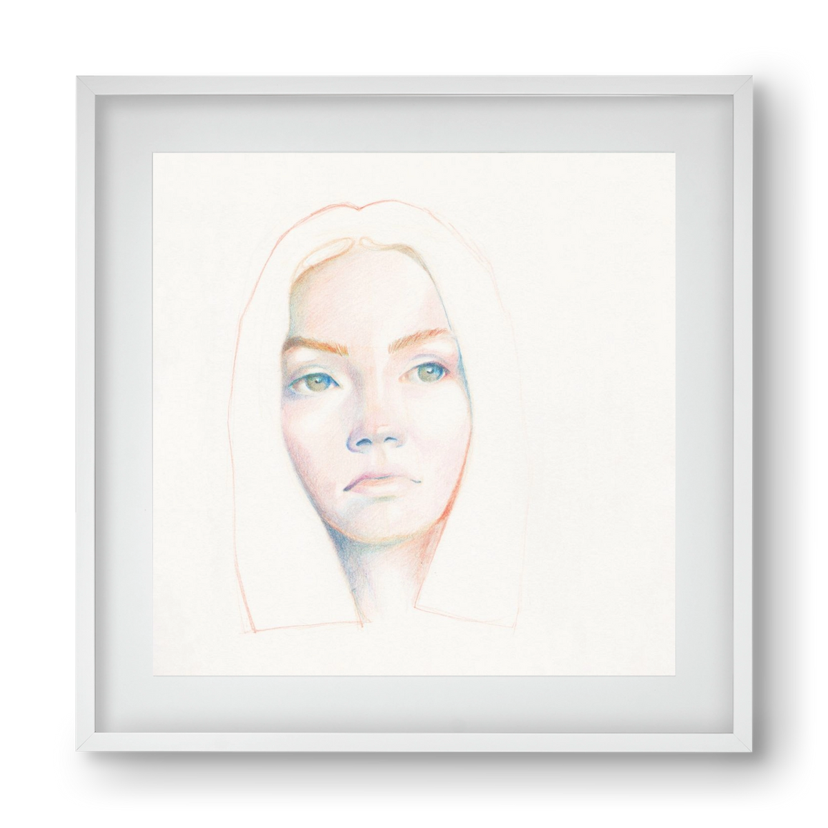 portret_no1, 40x40 cm (30x30 cm), Fehér keret, paszpartuval