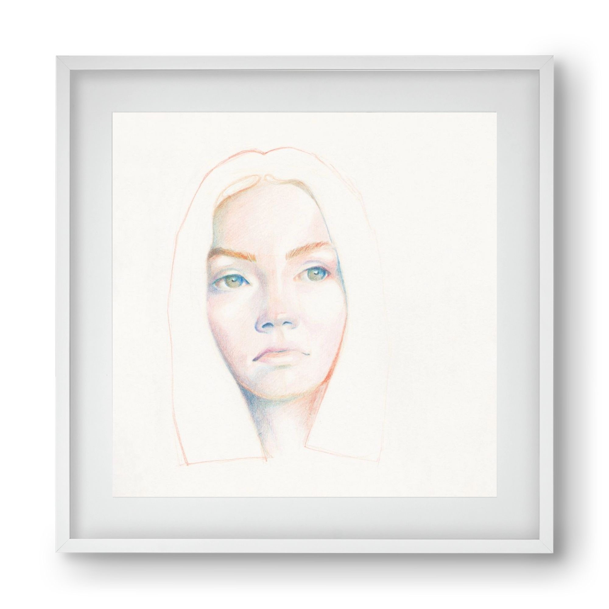 portret_no1, 40x40 cm (30x30 cm), Fehér keret, paszpartuval