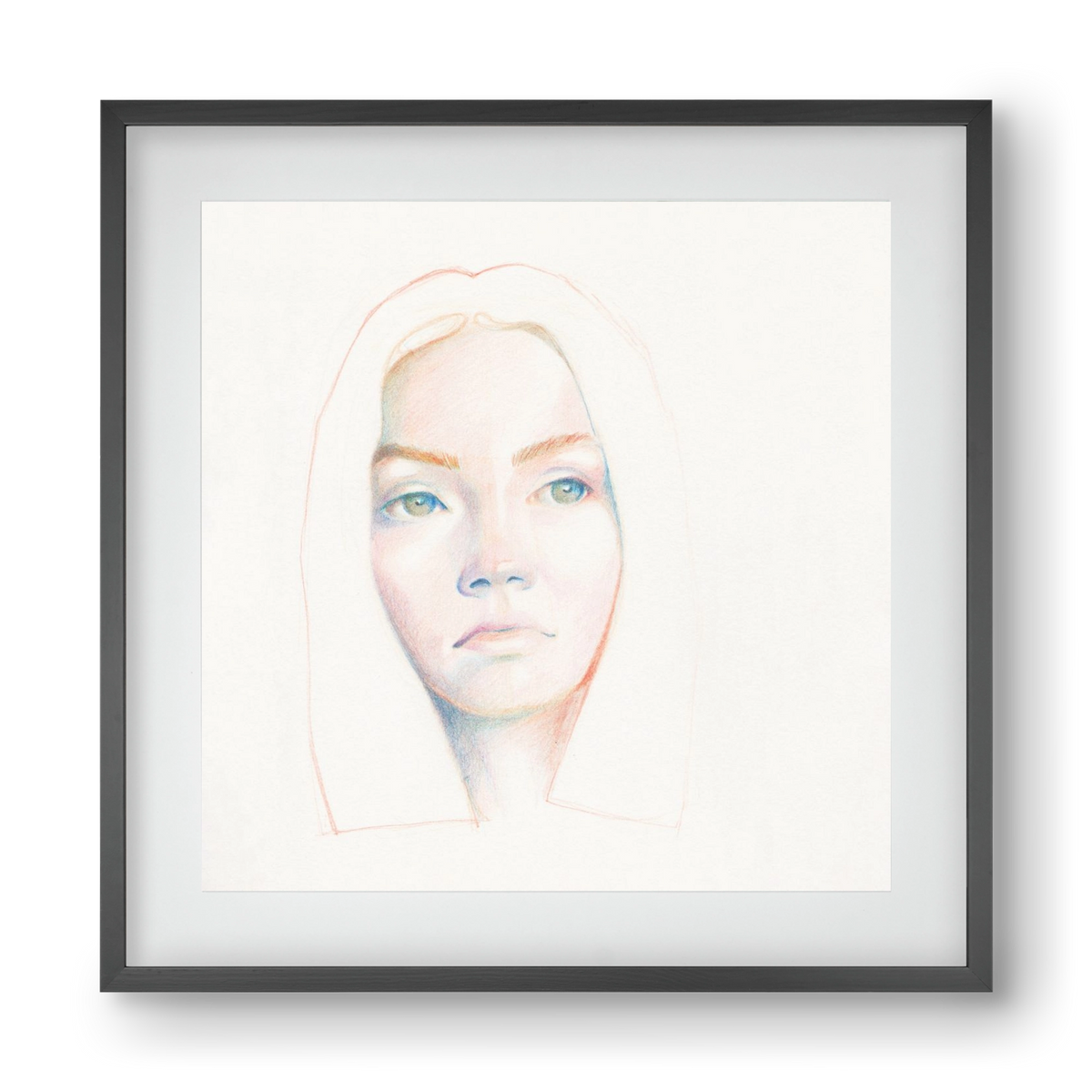 portret_no1, 40x40 cm (30x30 cm), Fekete keret, paszpartuval