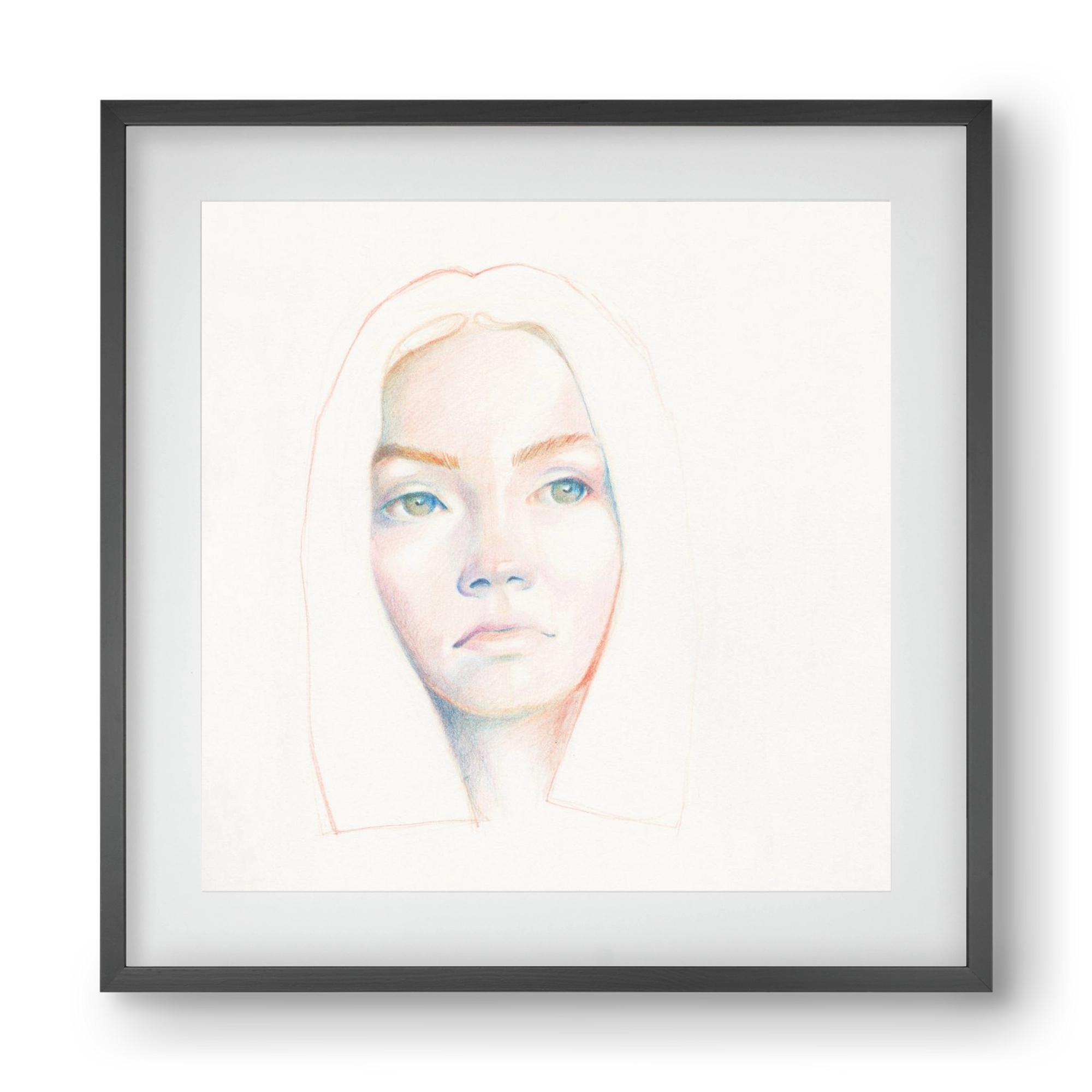 portret_no1, 40x40 cm (30x30 cm), Fekete keret, paszpartuval