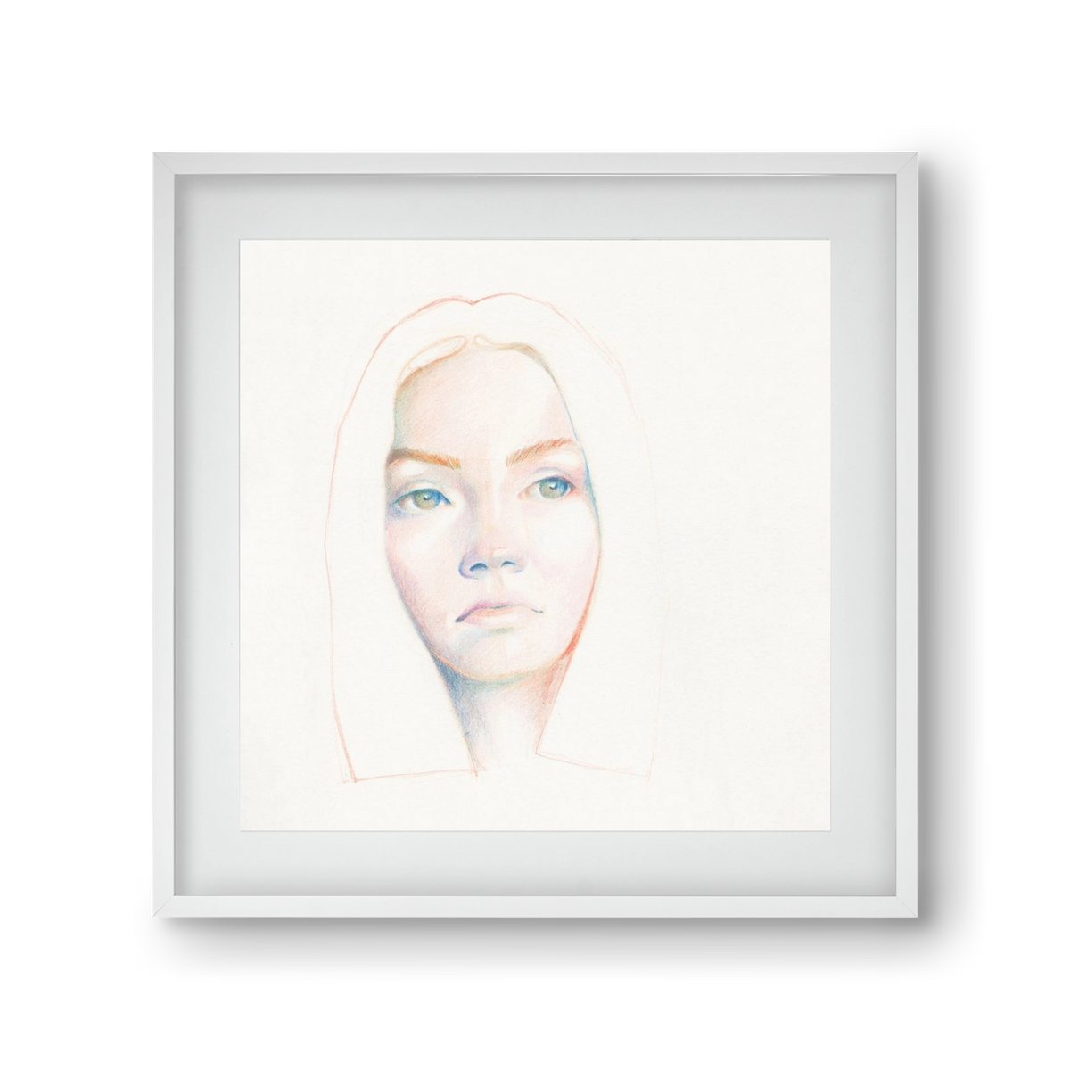 portret_no1, 30x30 cm (20x20 cm), Fehér keret, paszpartuval