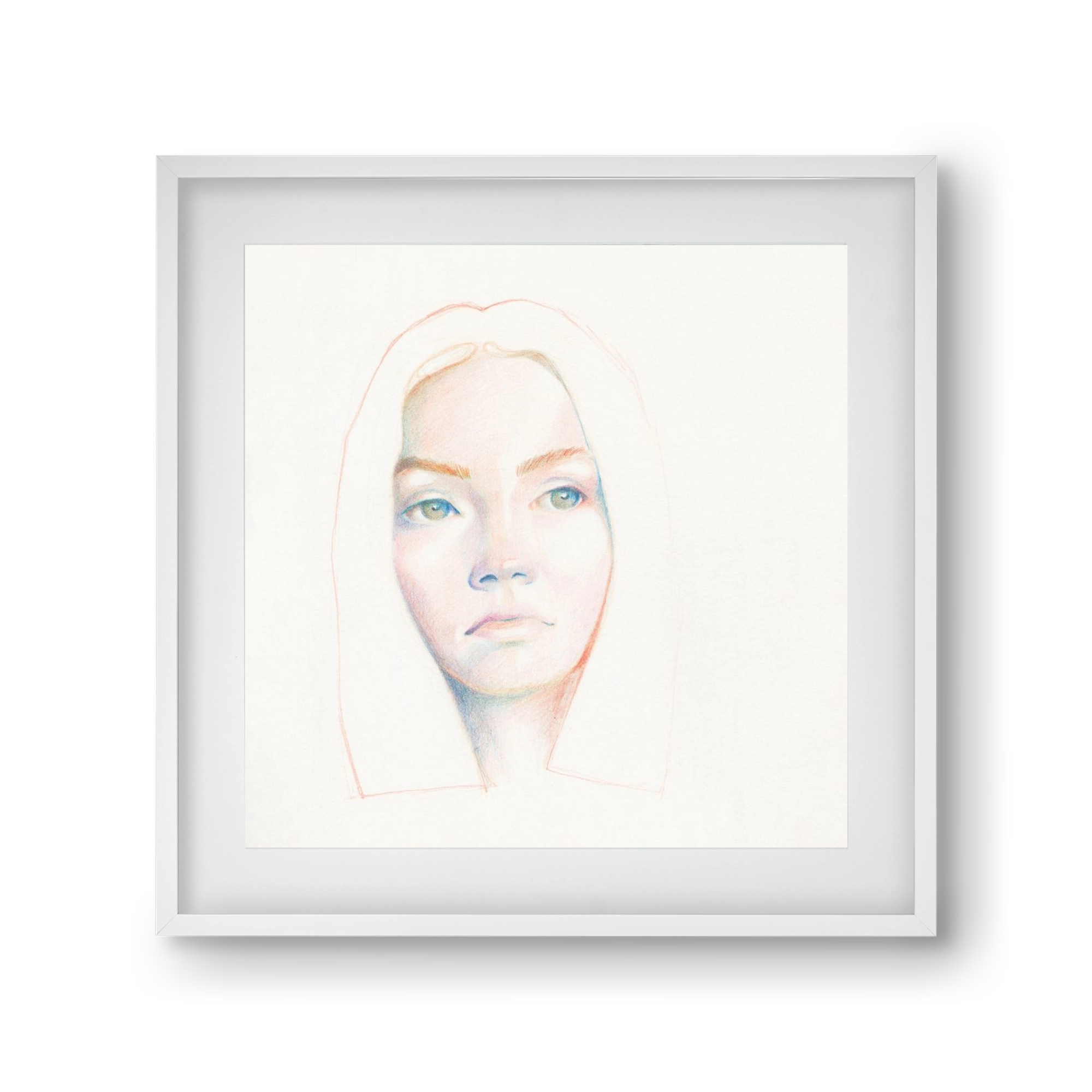 portret_no1, 30x30 cm (20x20 cm), Fehér keret, paszpartuval