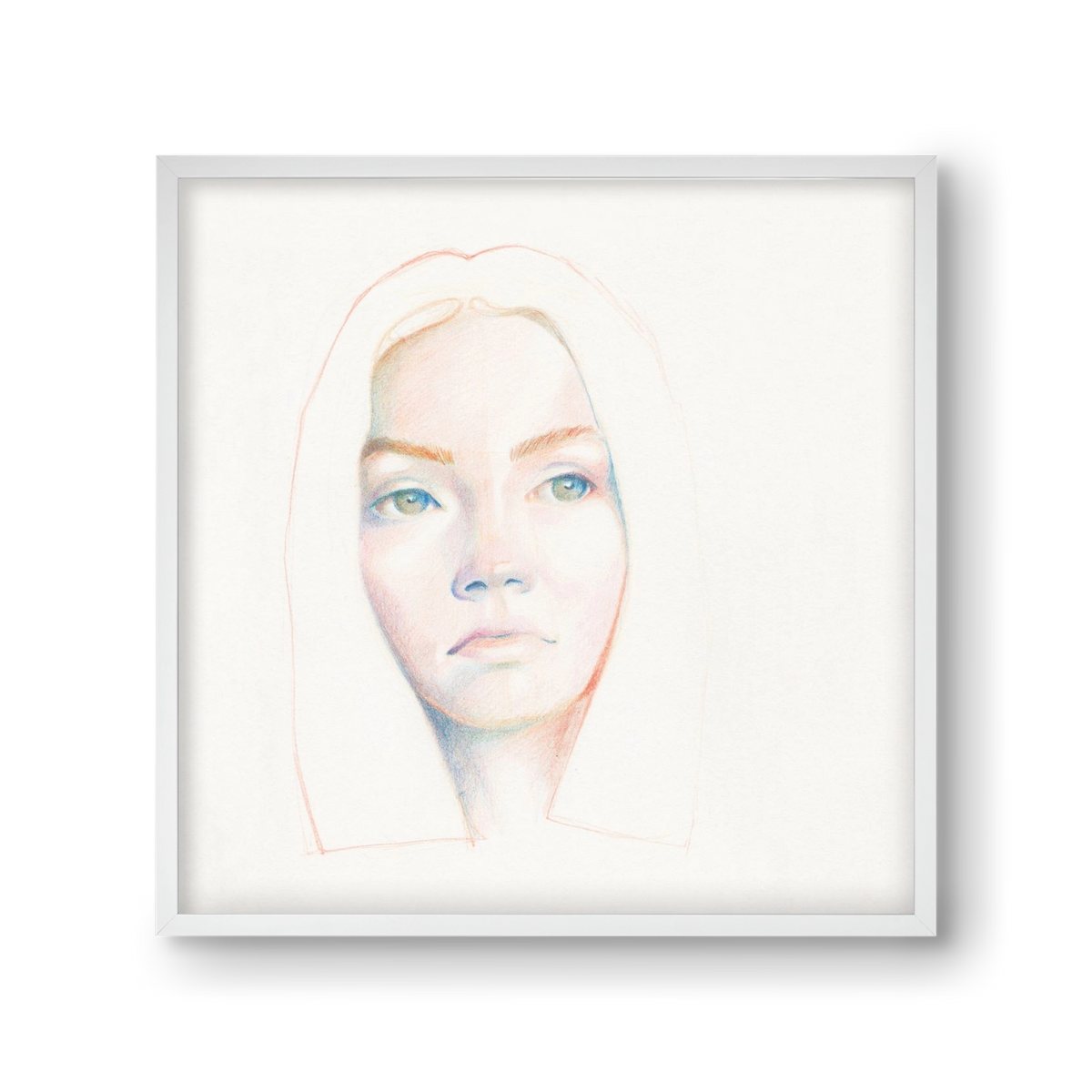 portret_no1, 30x30 cm (30x30 cm), Fehér keret