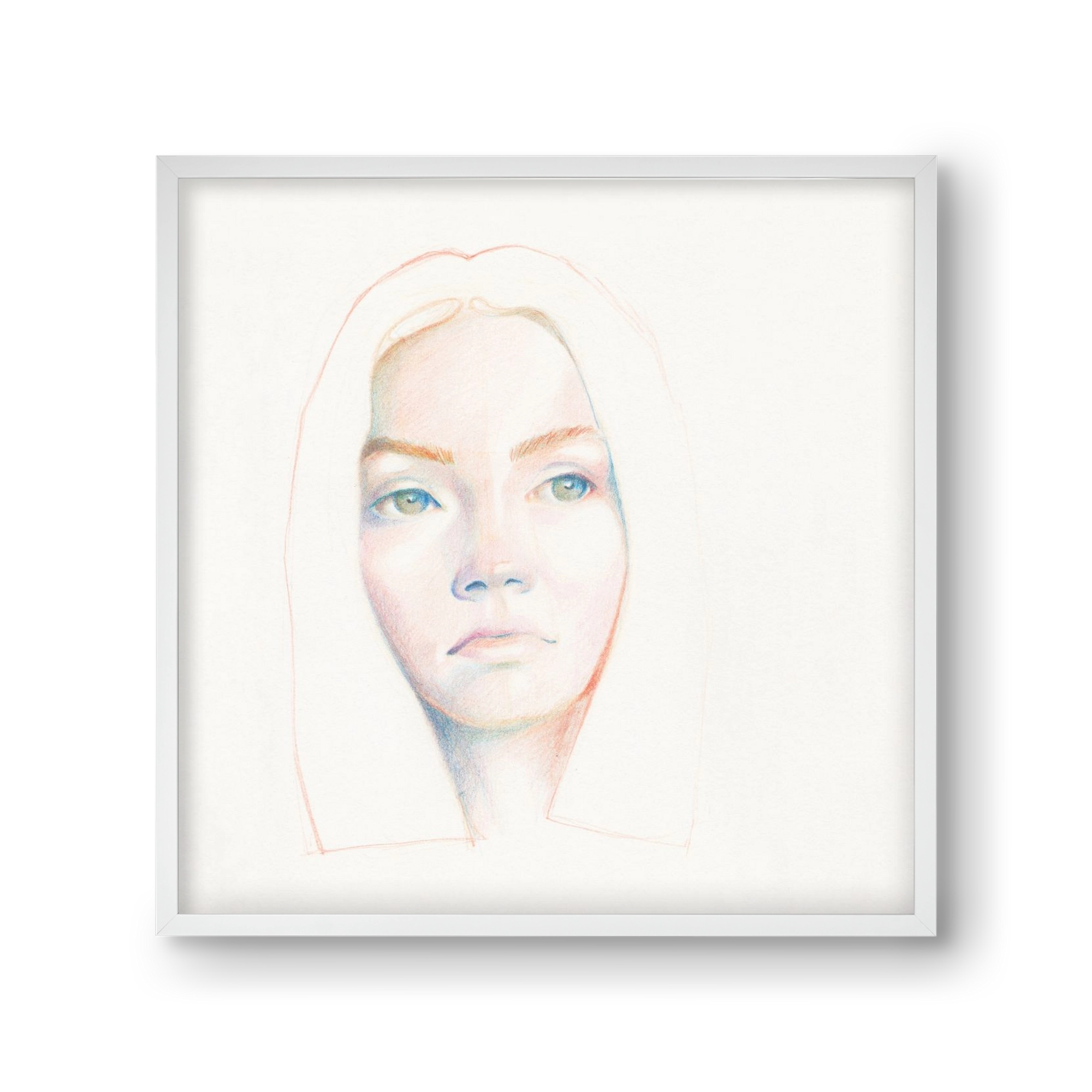 portret_no1, 30x30 cm (30x30 cm), Fehér keret