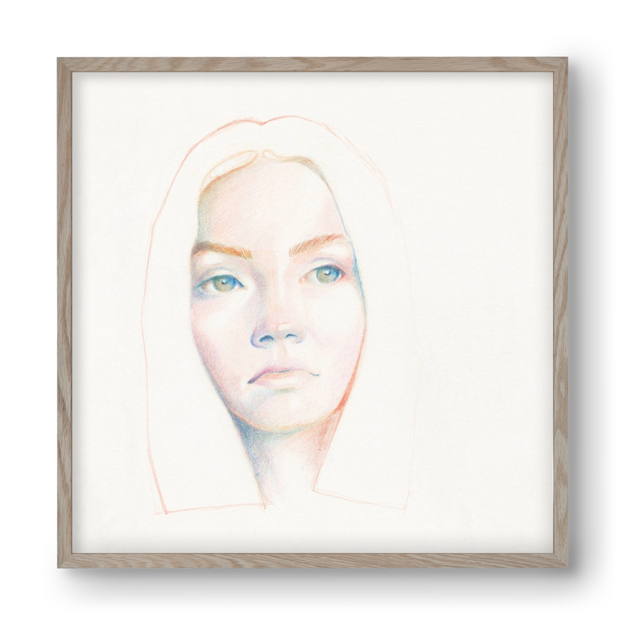 portret_no1, 40x40 cm (40x40 cm), Tölgy keret