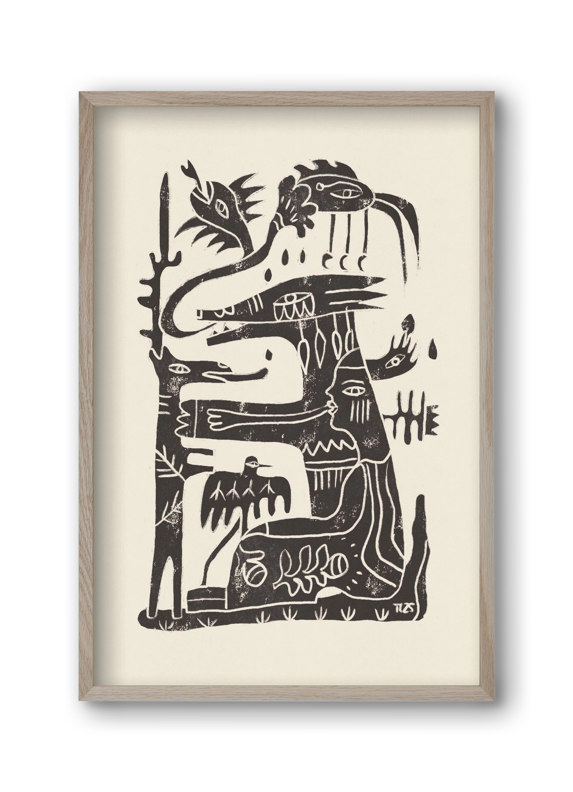 Foreign Lands, 30x45 cm (30x45 cm), Tölgy keret