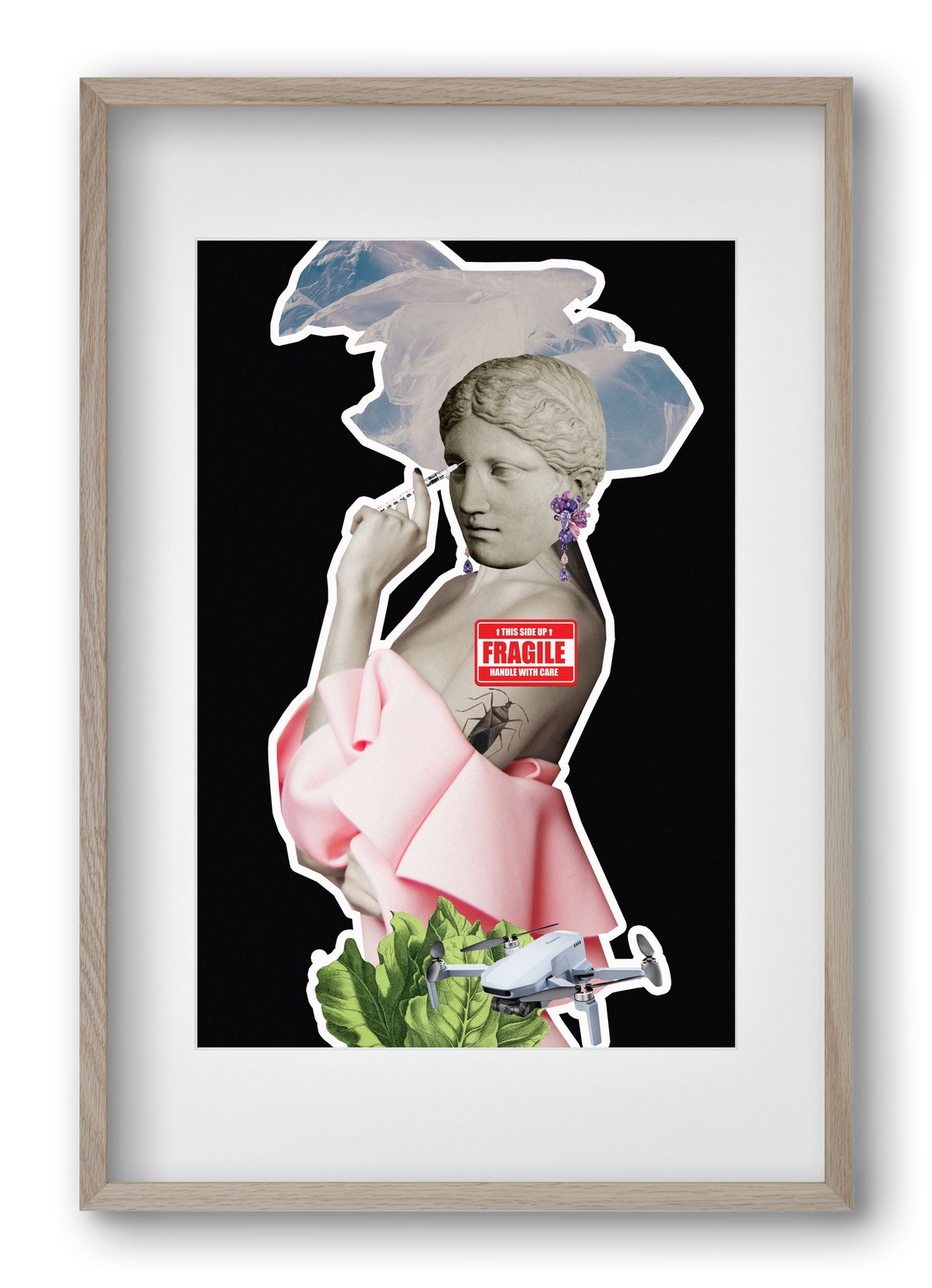 collage 3, 40x60 cm (30x45 cm), Tölgy keret, paszpartuval