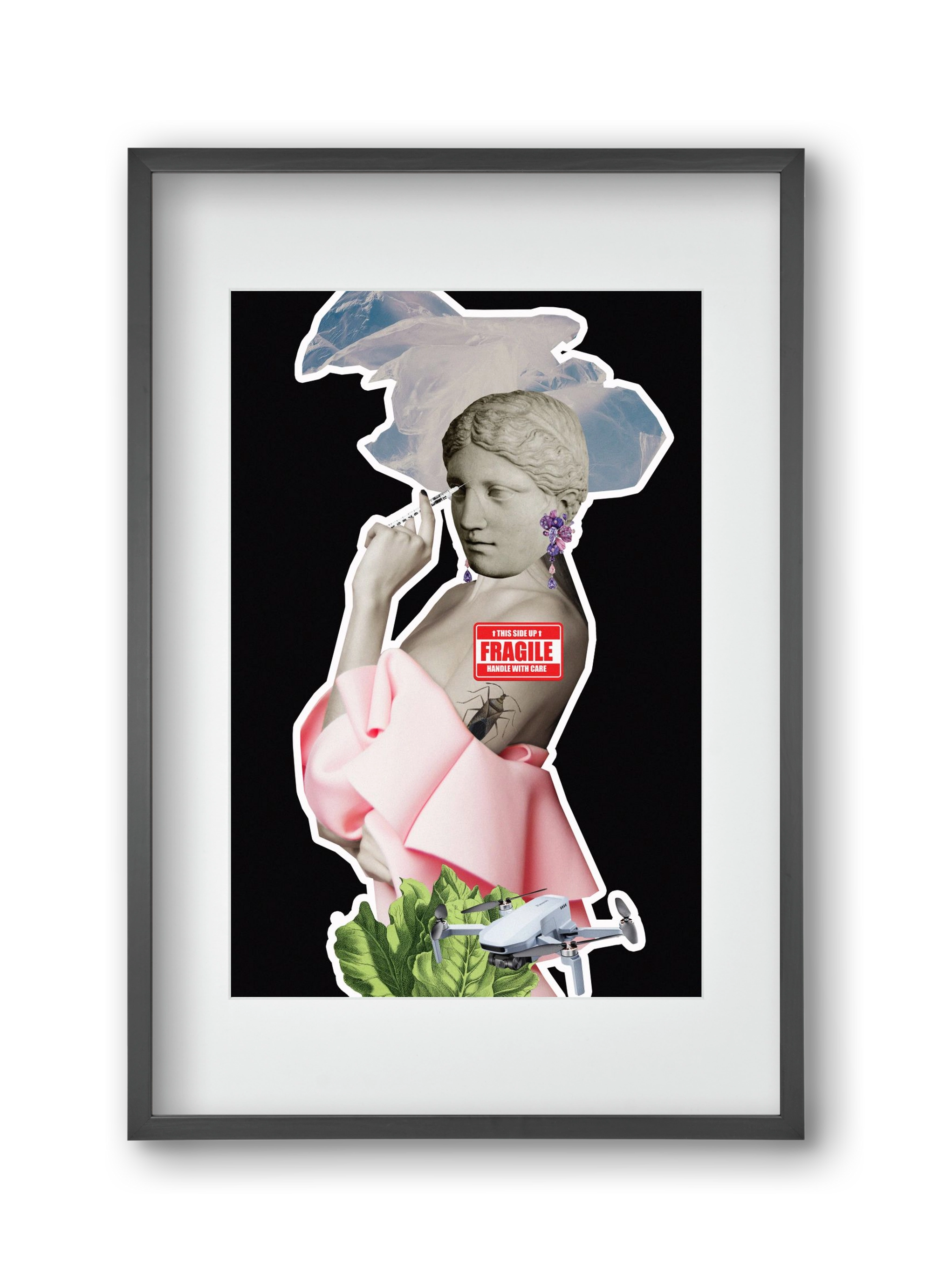 collage 3, 30x45 cm (20x30 cm), Fekete keret, paszpartuval